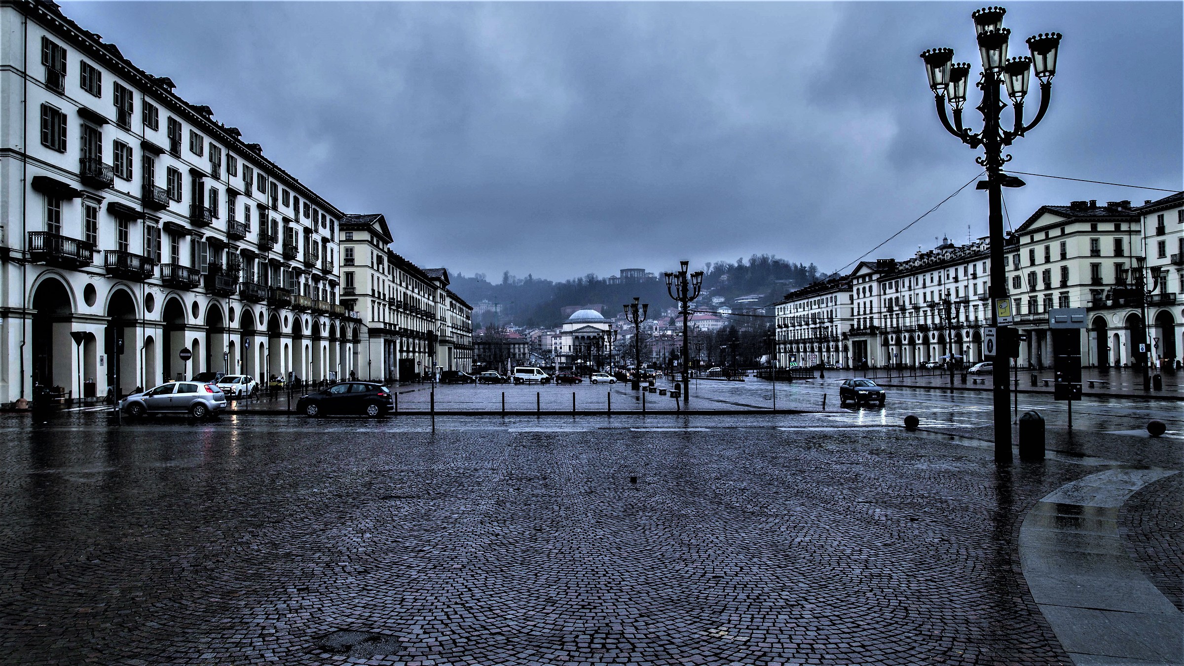 Piazza Vittorio in the rain