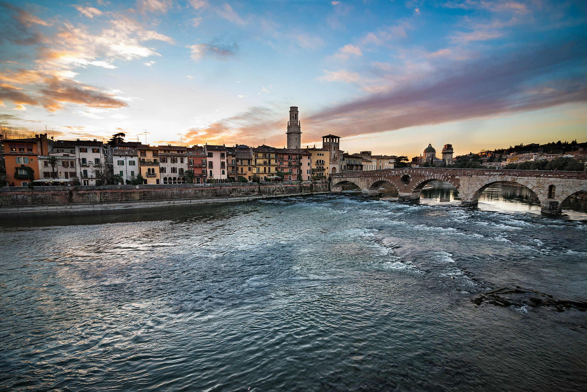 Verona at sunset