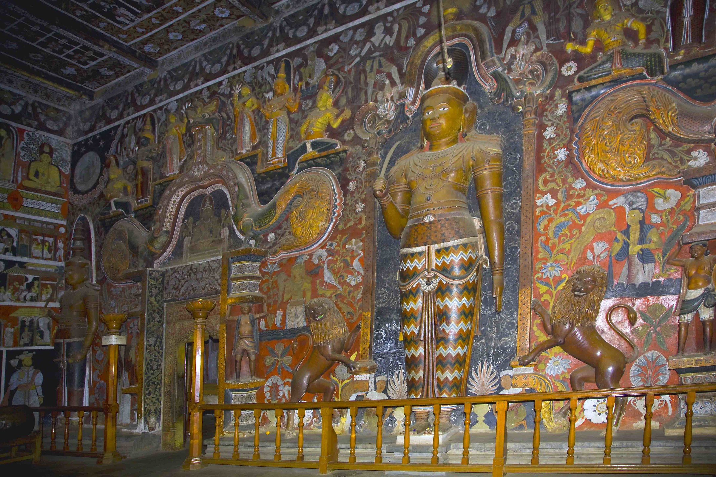 Inside the temple in Sri Lanka