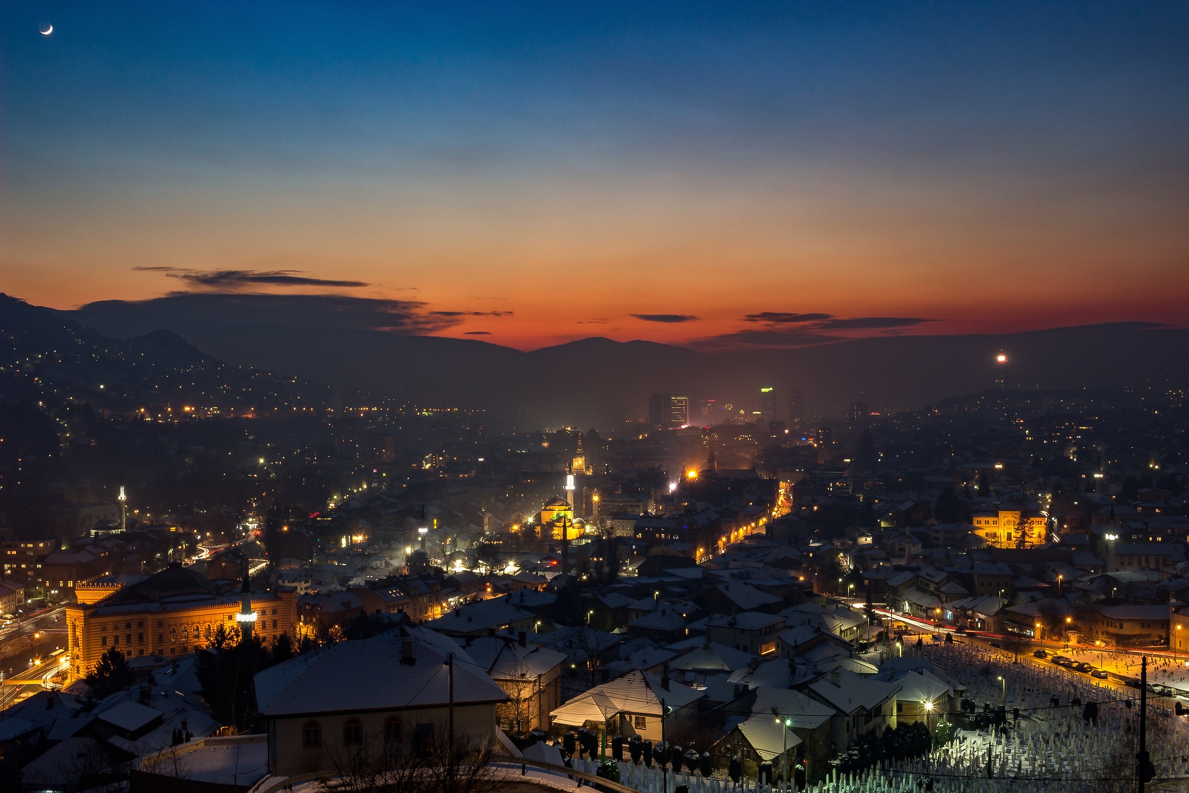 Last sunset of 2016 in Sarajevo