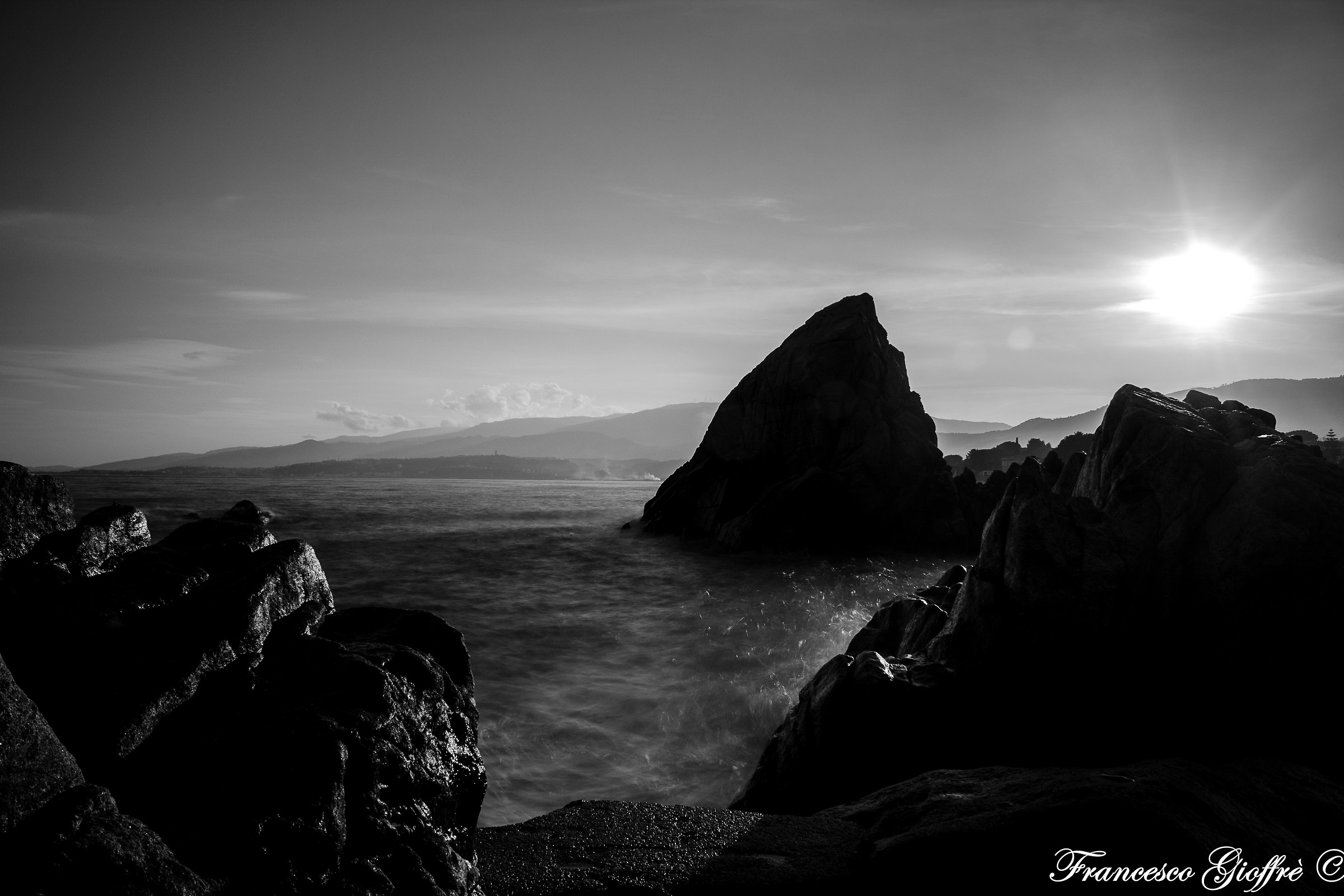Tramonto su Pietragrande - bianco e nero