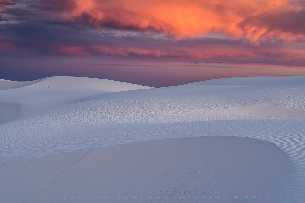 sunrise in the White Sands NP