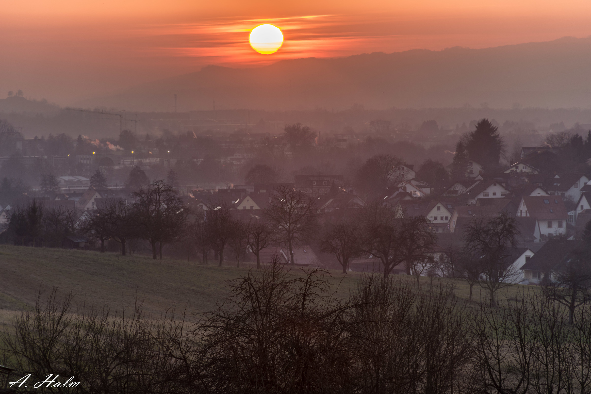 Sunset in a quiet town...