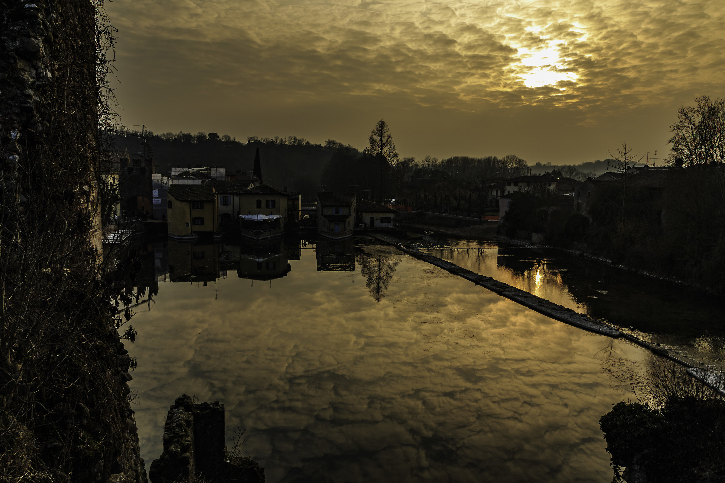 the sun sets in the hamlet