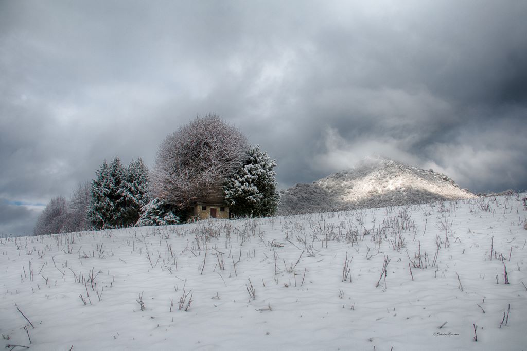 La casetta con tanto di cappello!