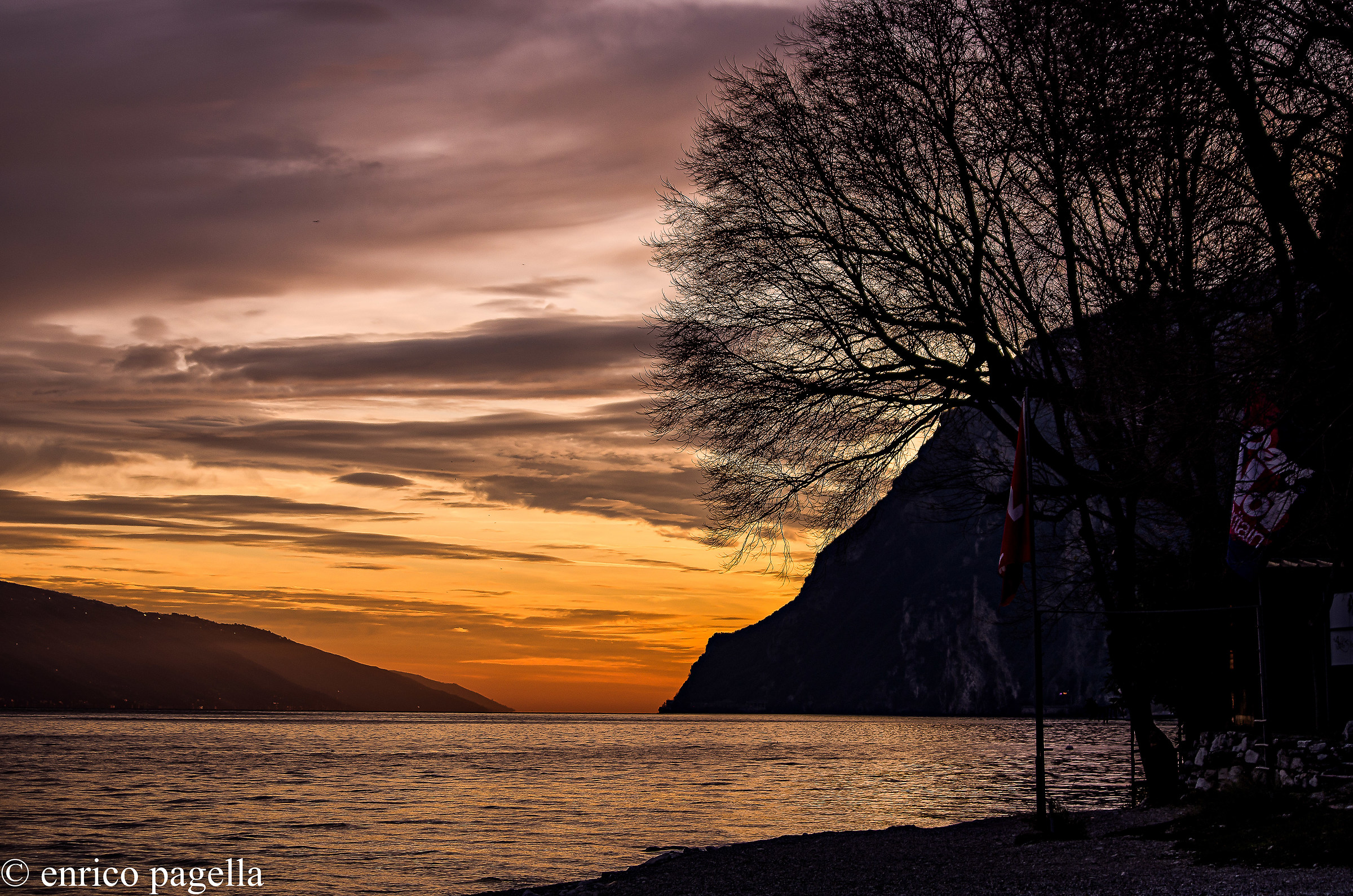 a sunset on Lake Garda
