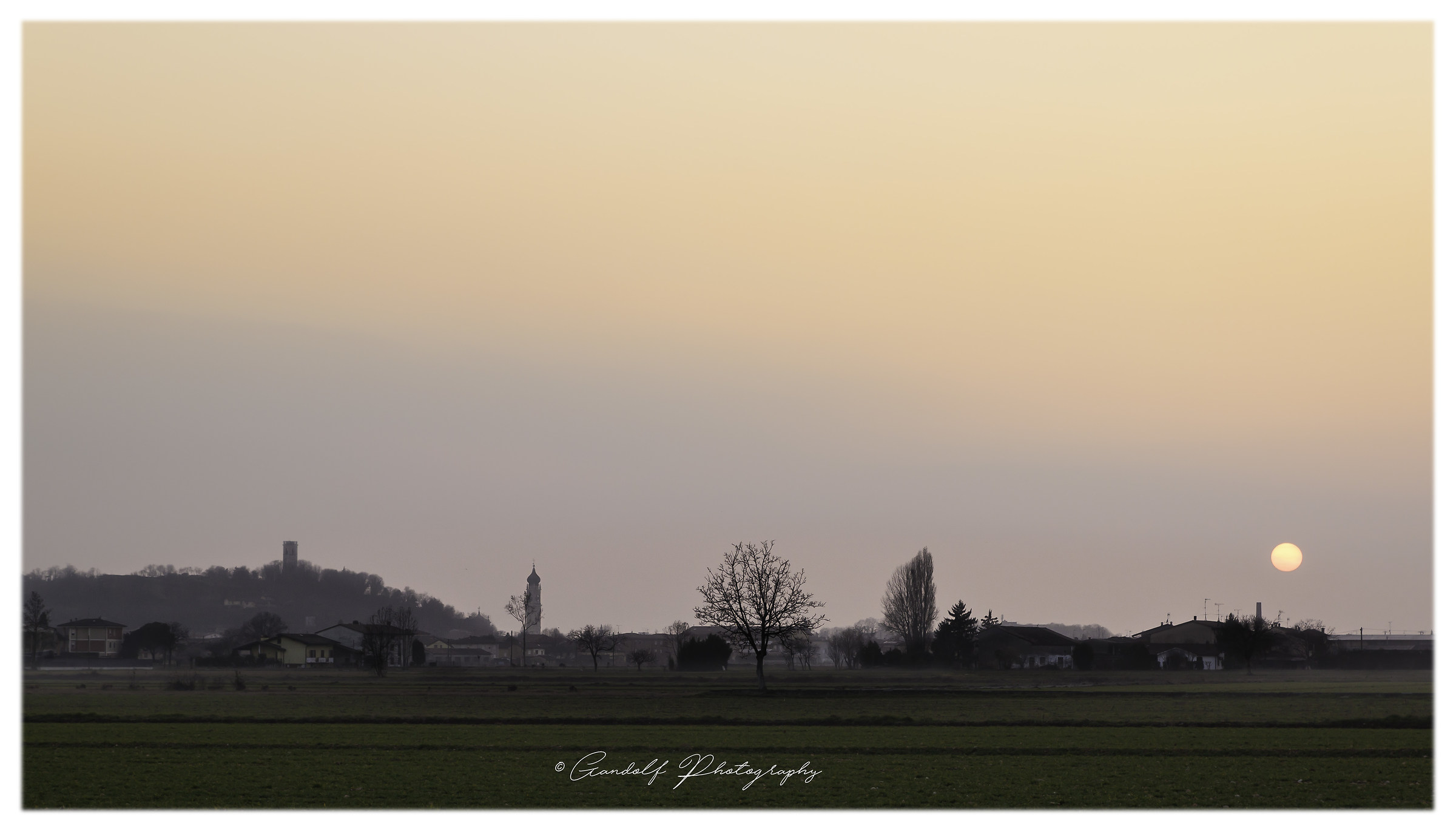 At sunset in the village