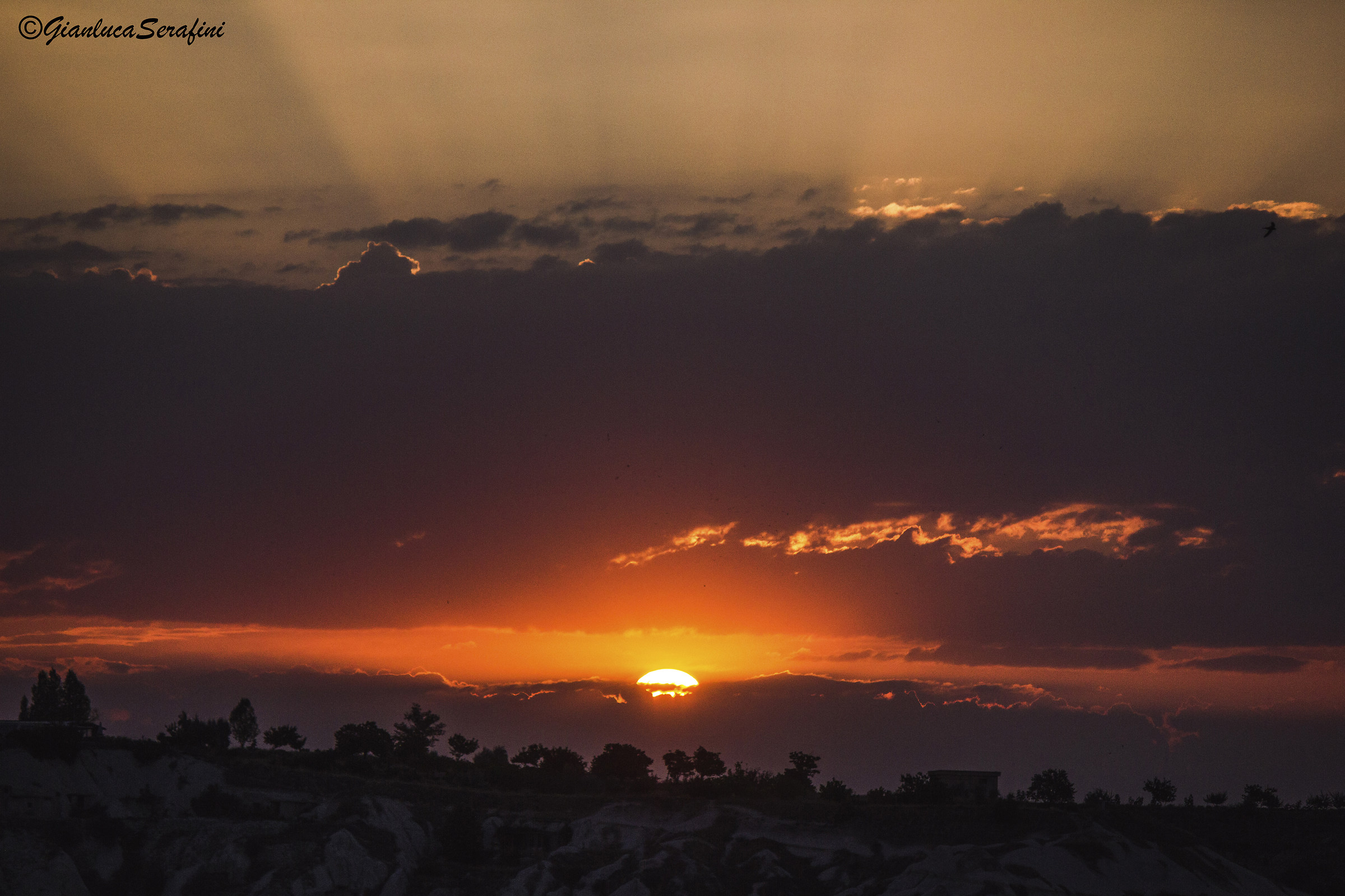 Tramonto in Cappadocia.