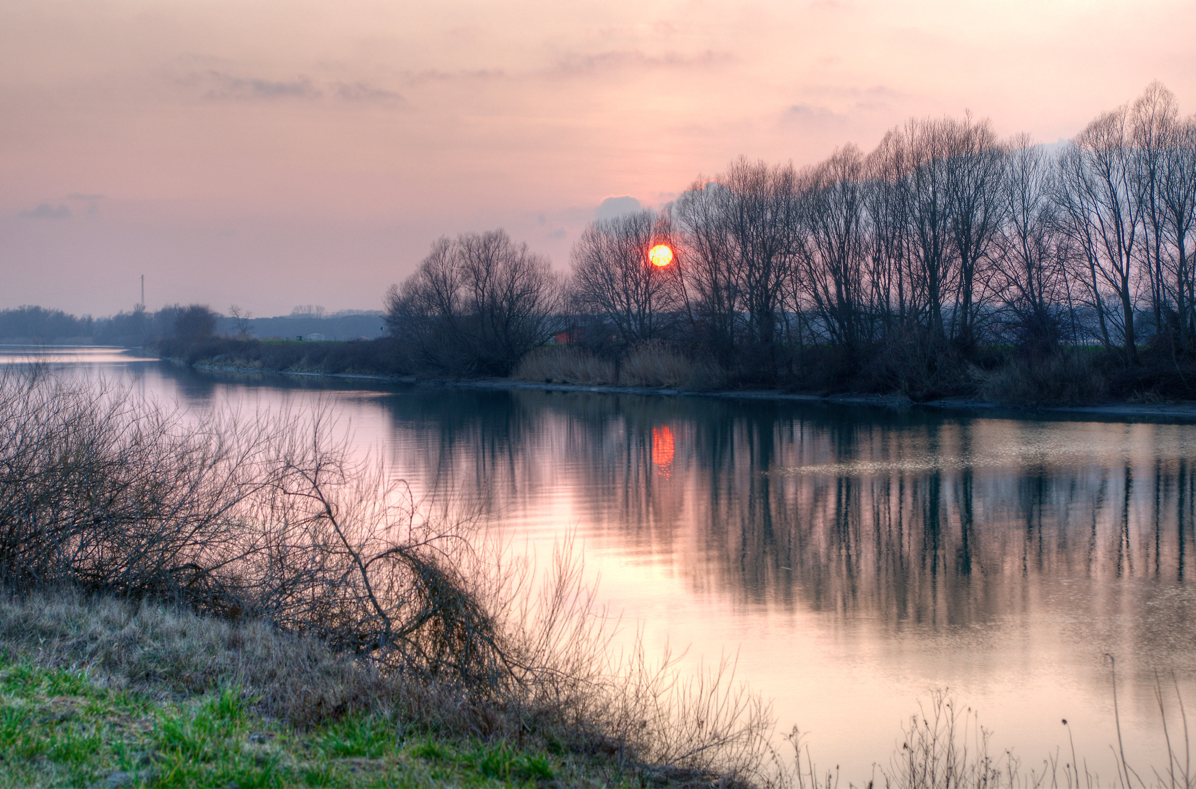 on the river, one evening