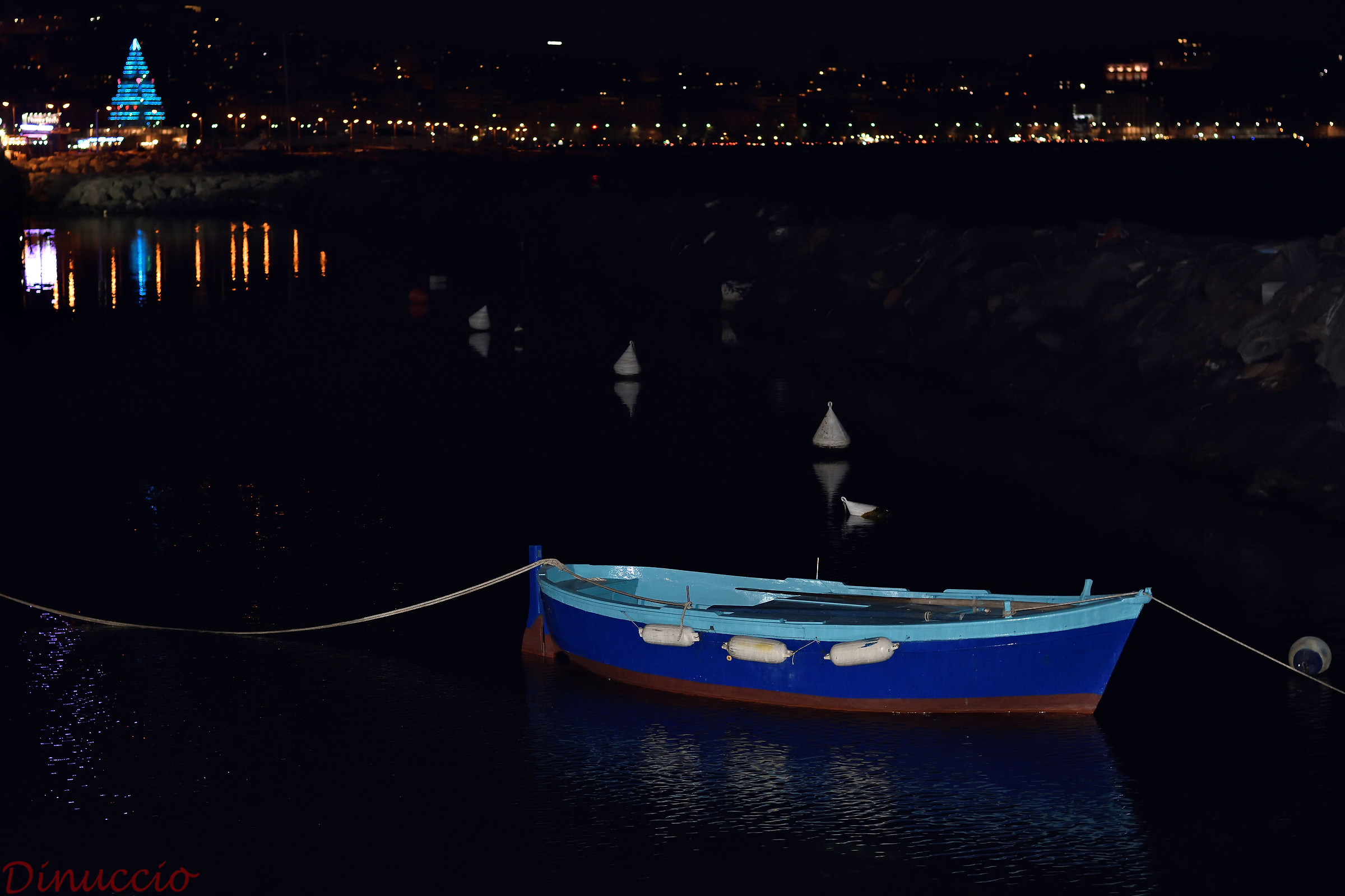 Mergellina sea and night lights