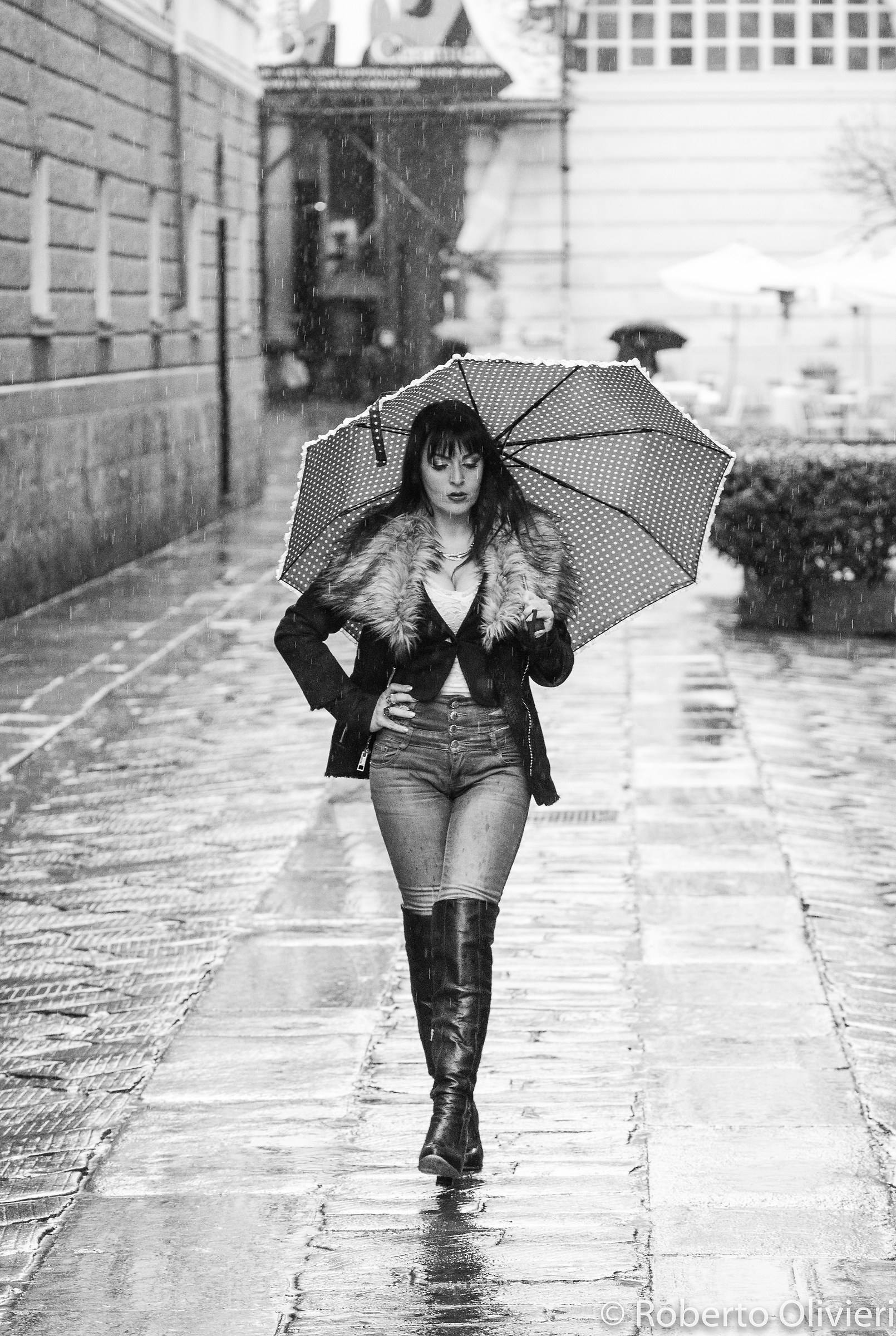 Woman walking in the rain .... by Elisa Joy Tired mod