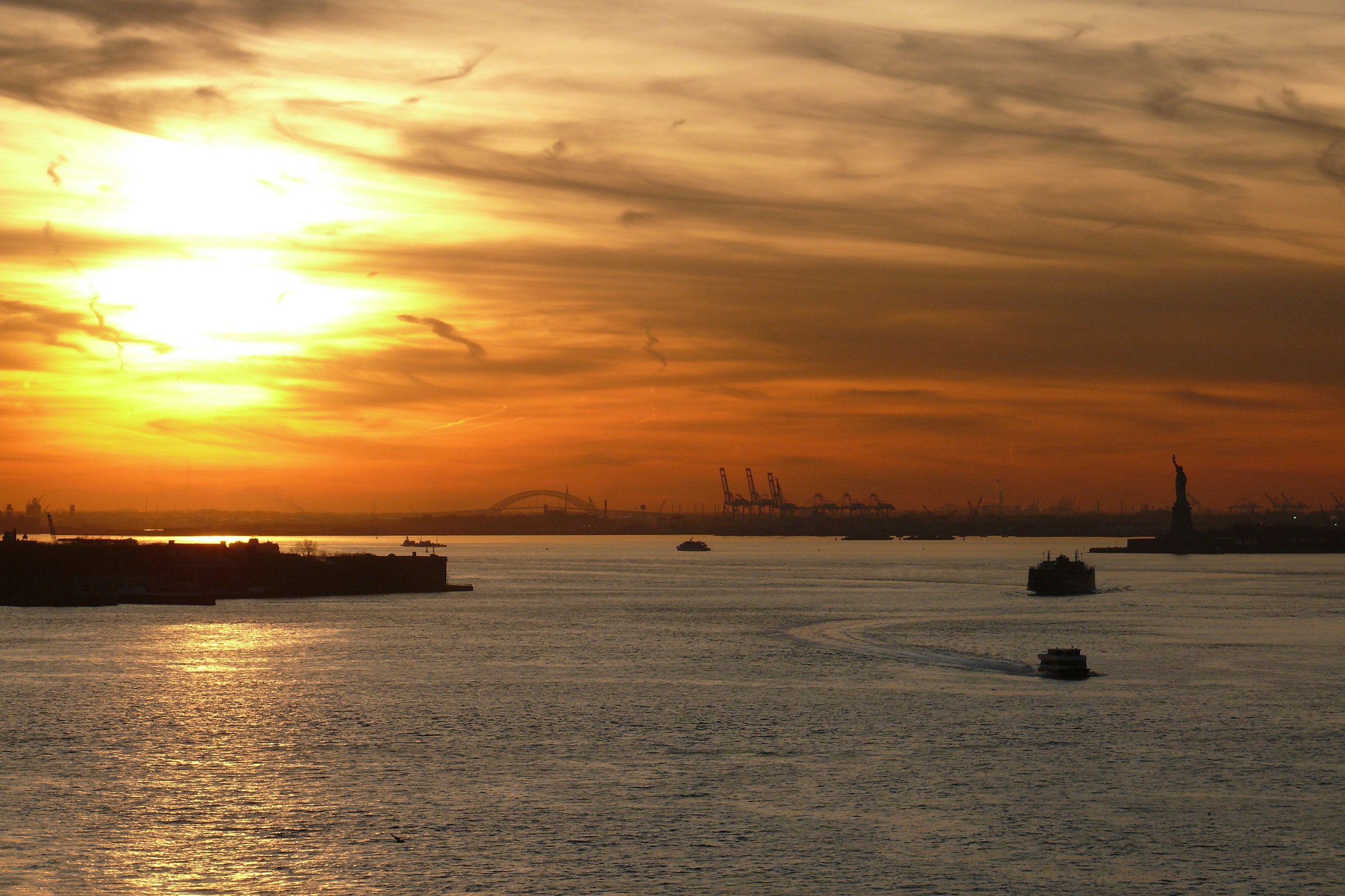 Sunset on the Hudson river