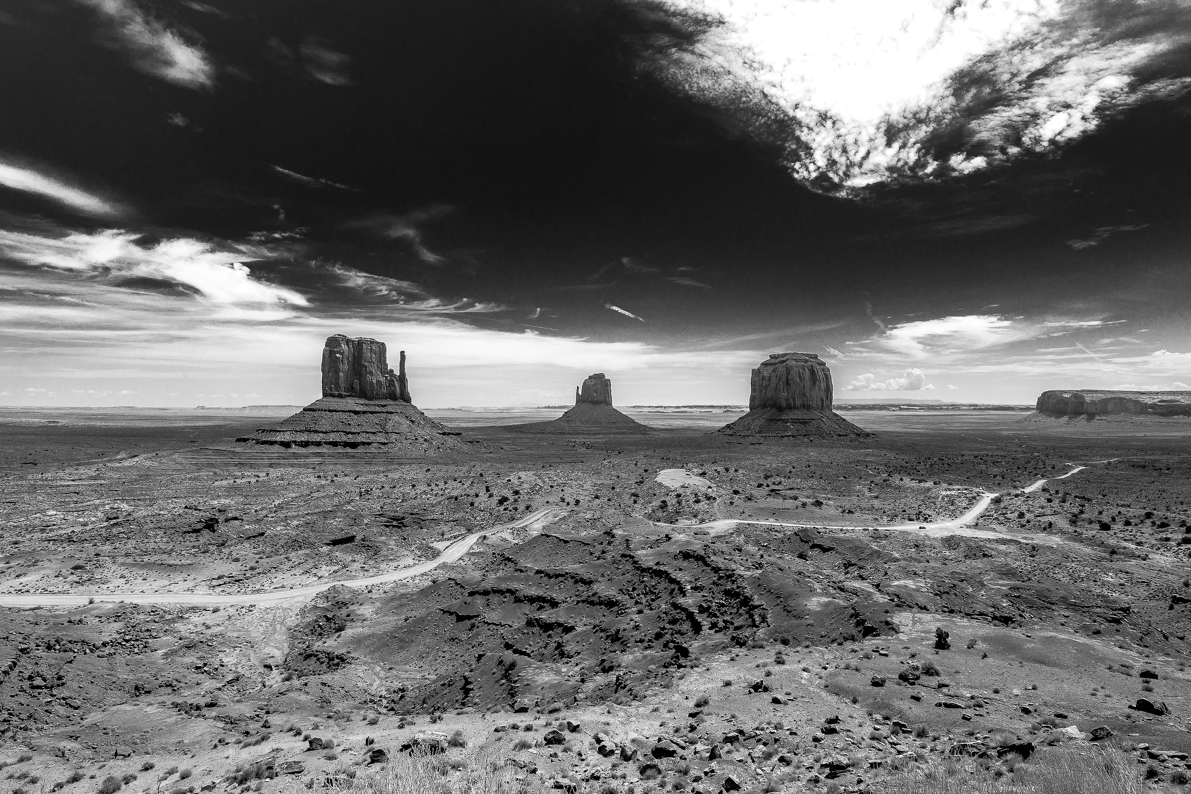 Monument Valley in B / N