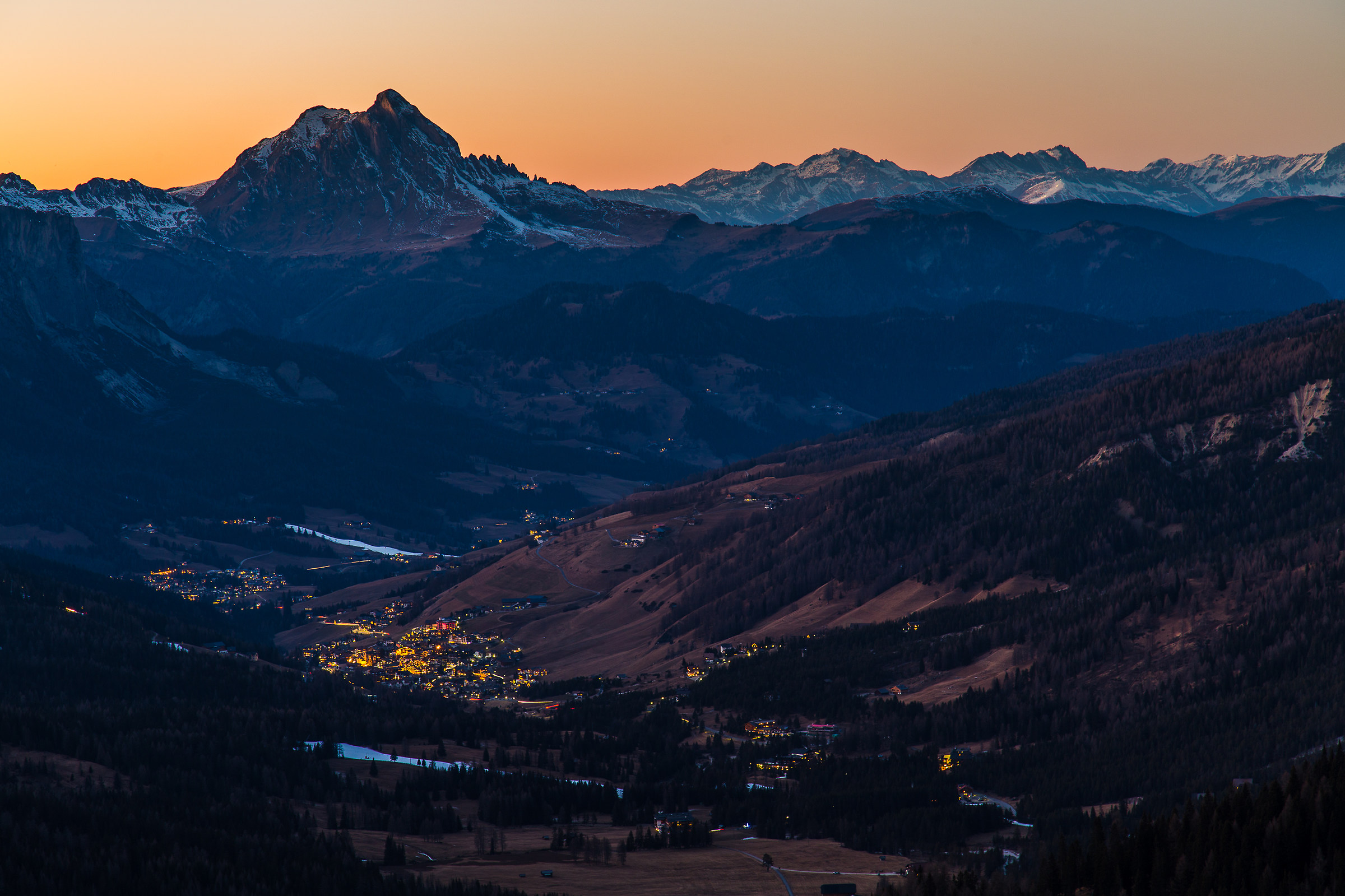 The dusk in Val Badia