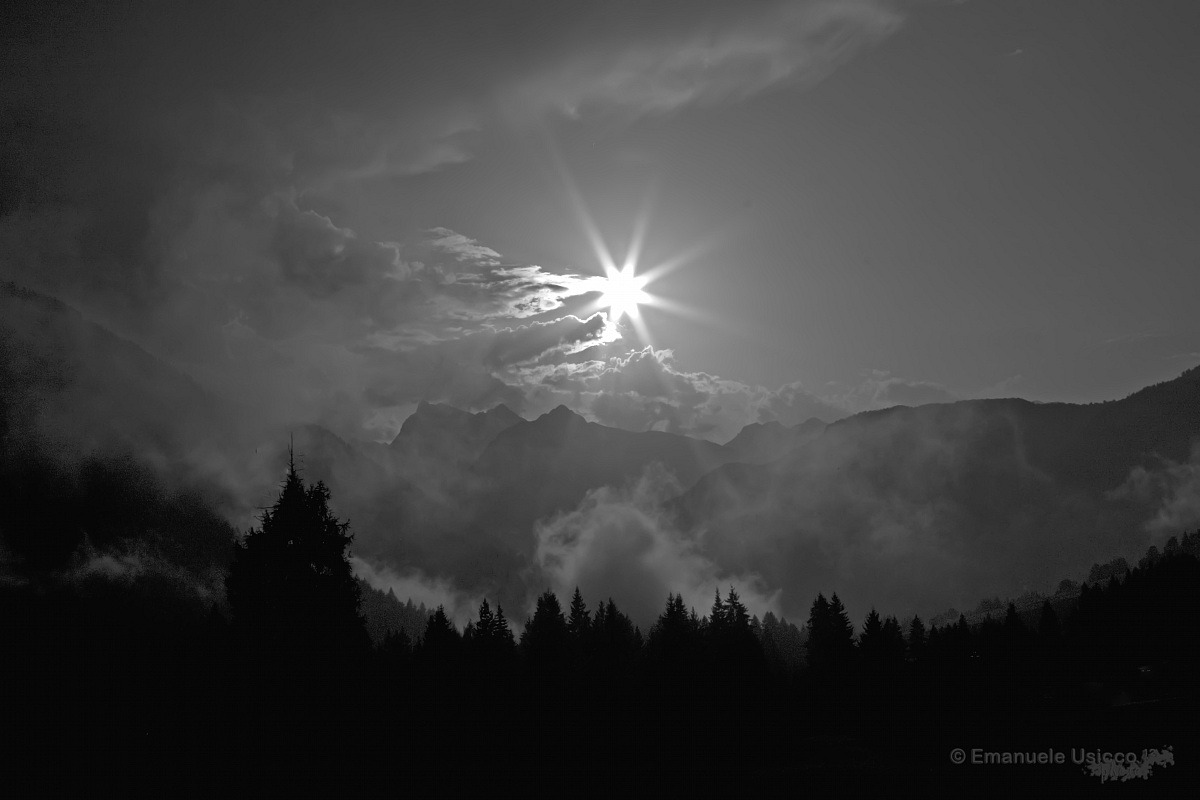 Between the mountains after shower