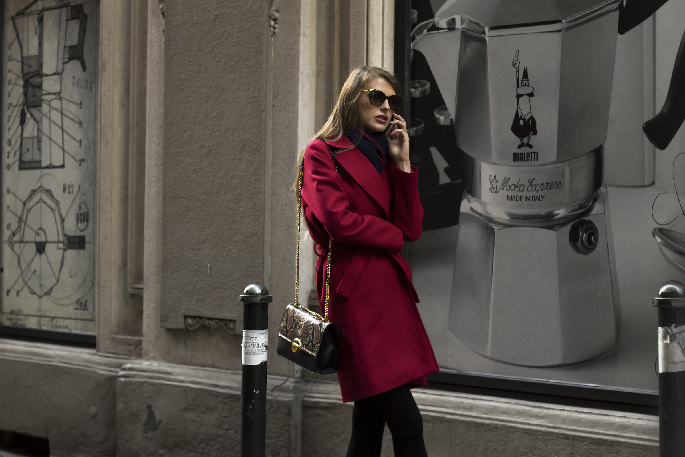 The elegant dresses in red