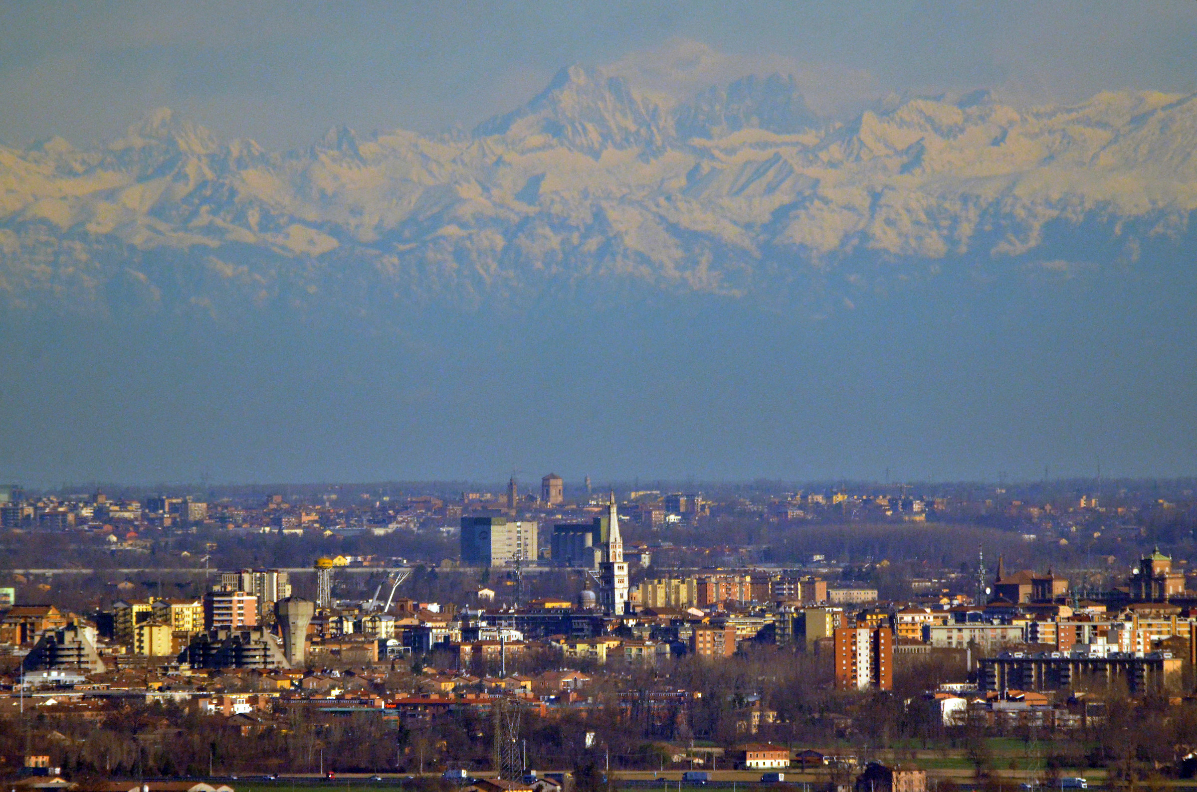 Modena city with background of Verona Alps
