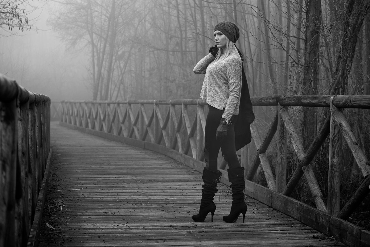 Nebbia in bianco nero