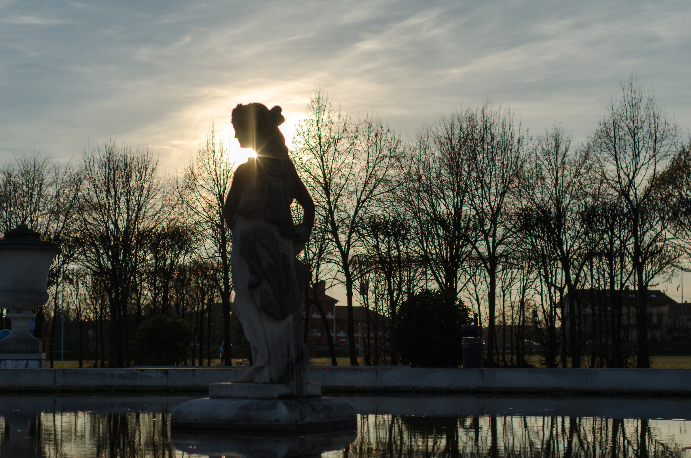Statue at sunset