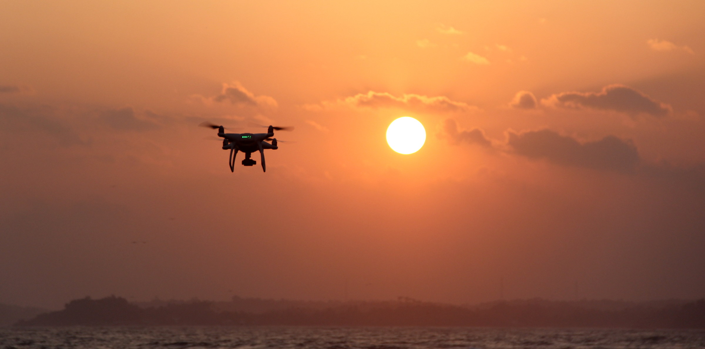 Sunset with drone