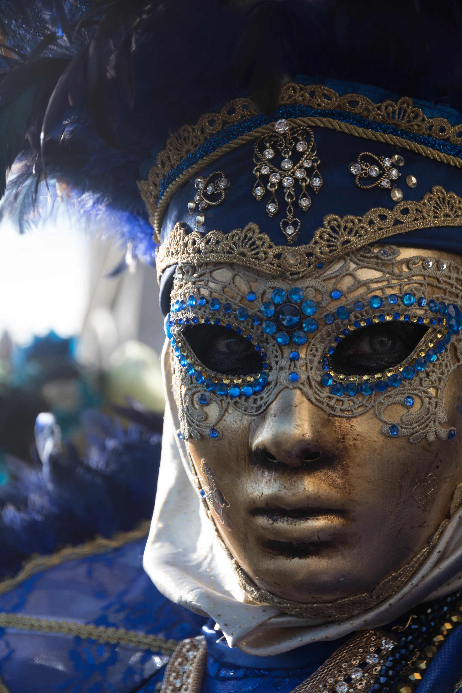 In the blue painted blue