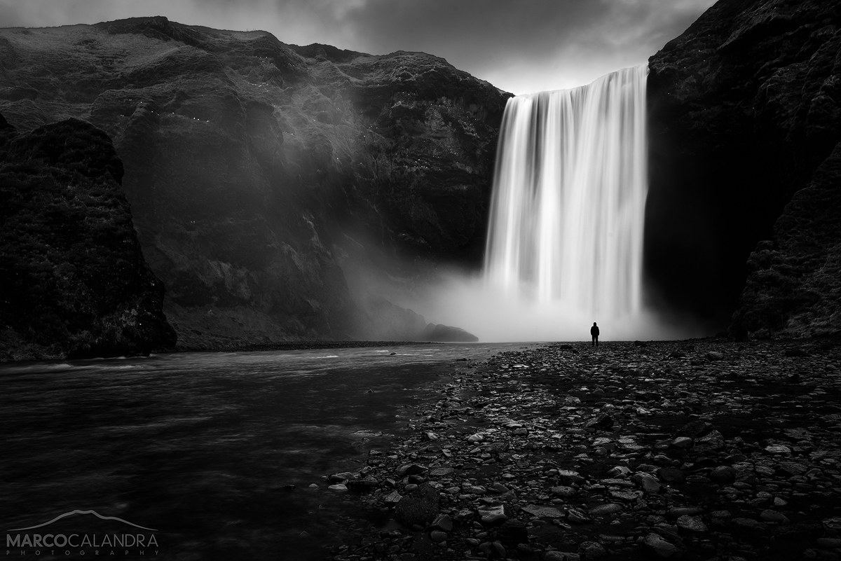 Alone in Skogafoss
