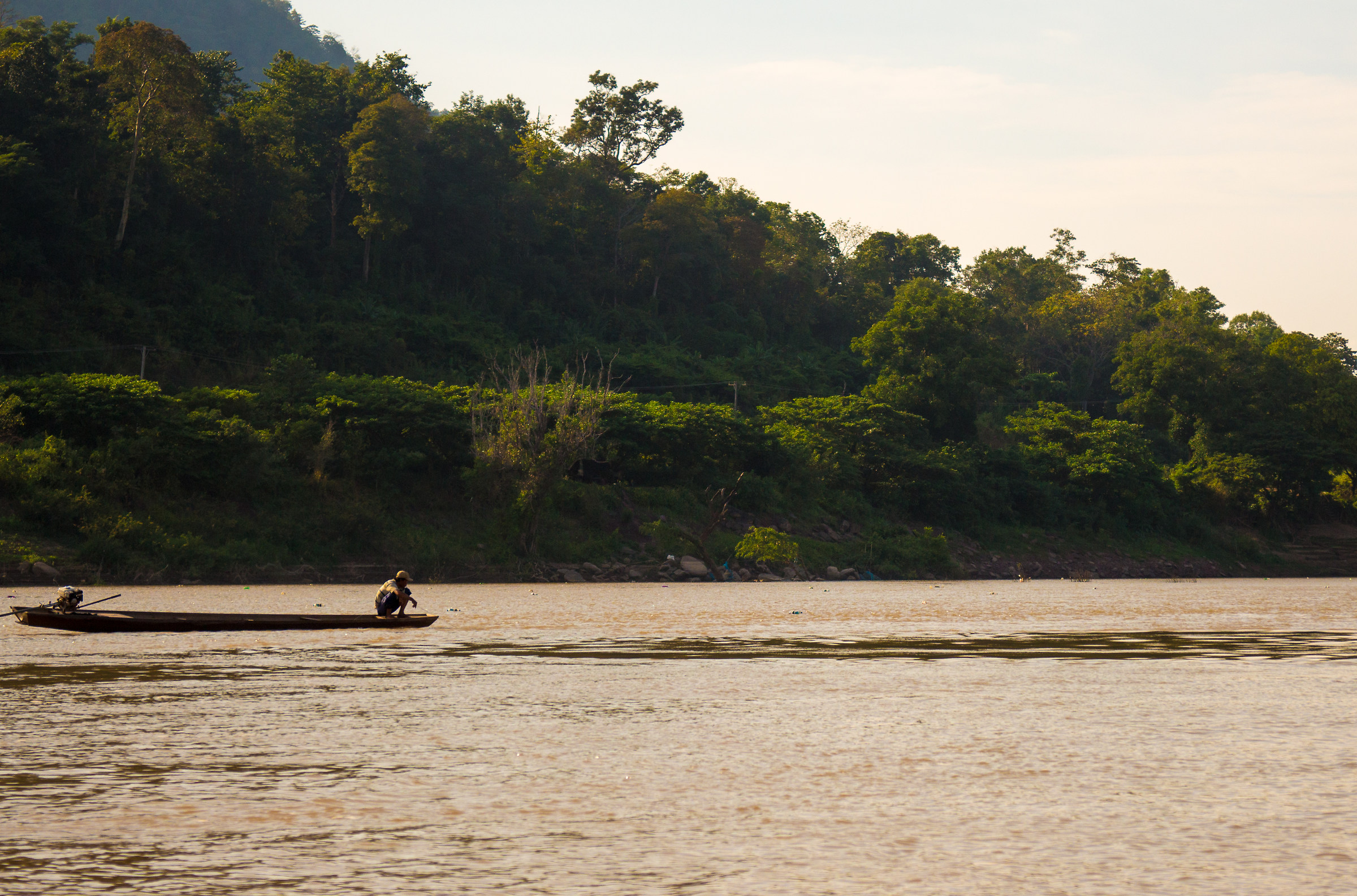 typical boat on Mekong River