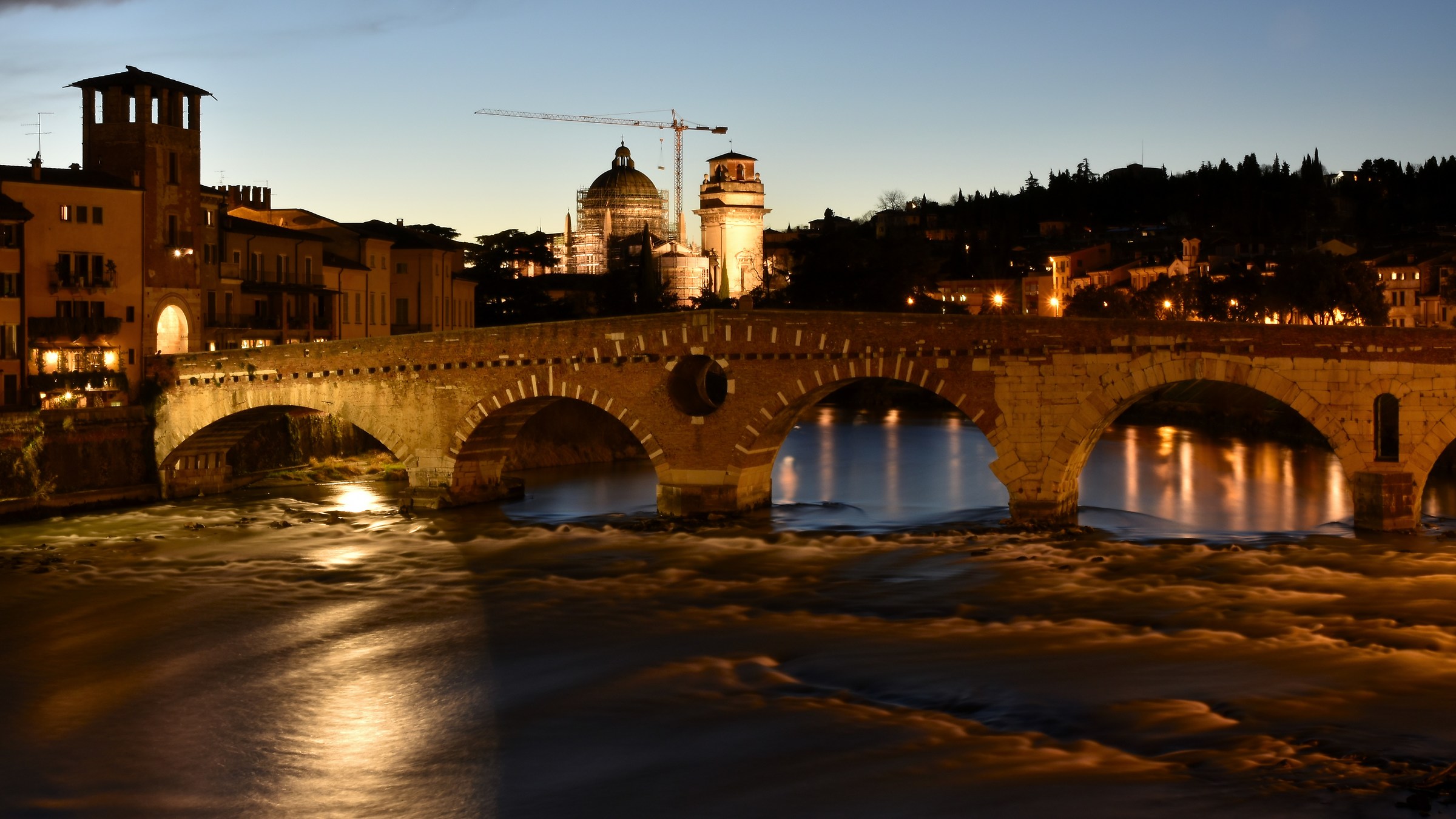 Ponte Pietra in Verona (shame about the crane)