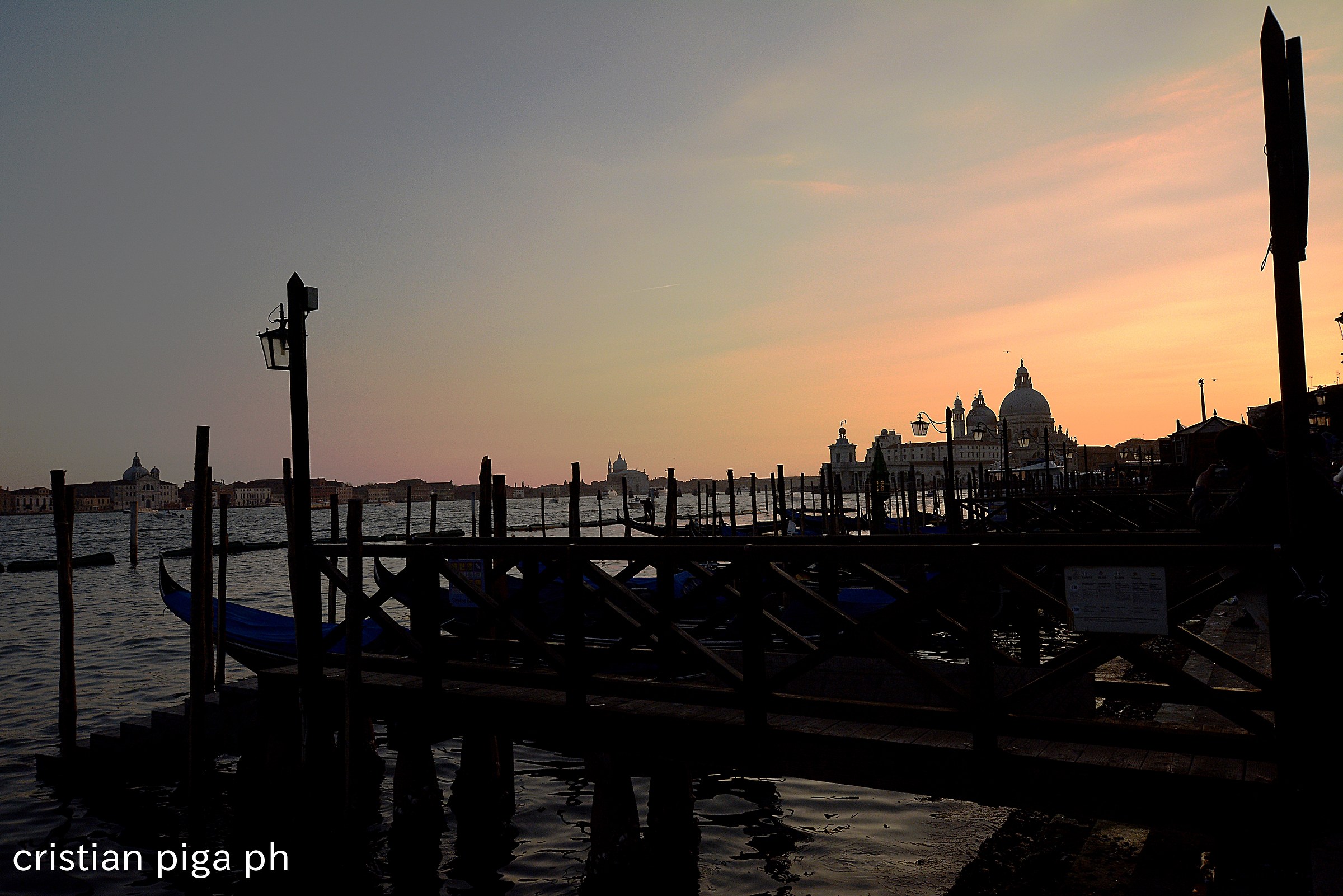 The sunset in Venice