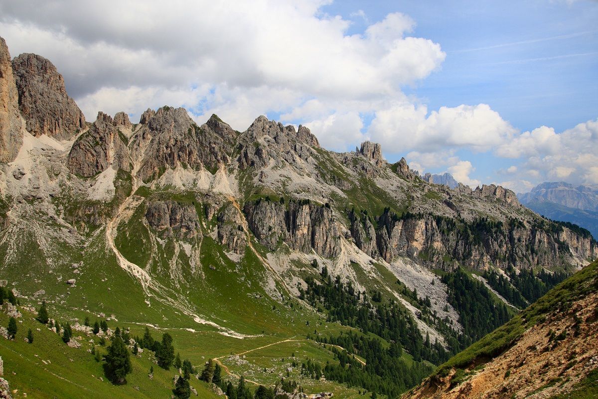 Vista del catinaccio dalla Roda Di Vael