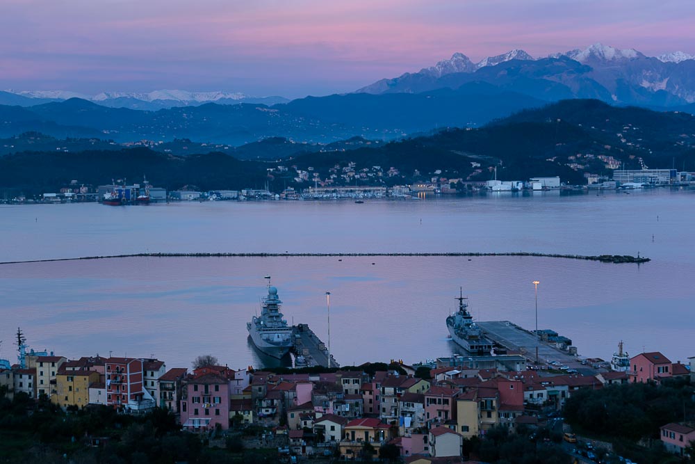sunset in La Spezia