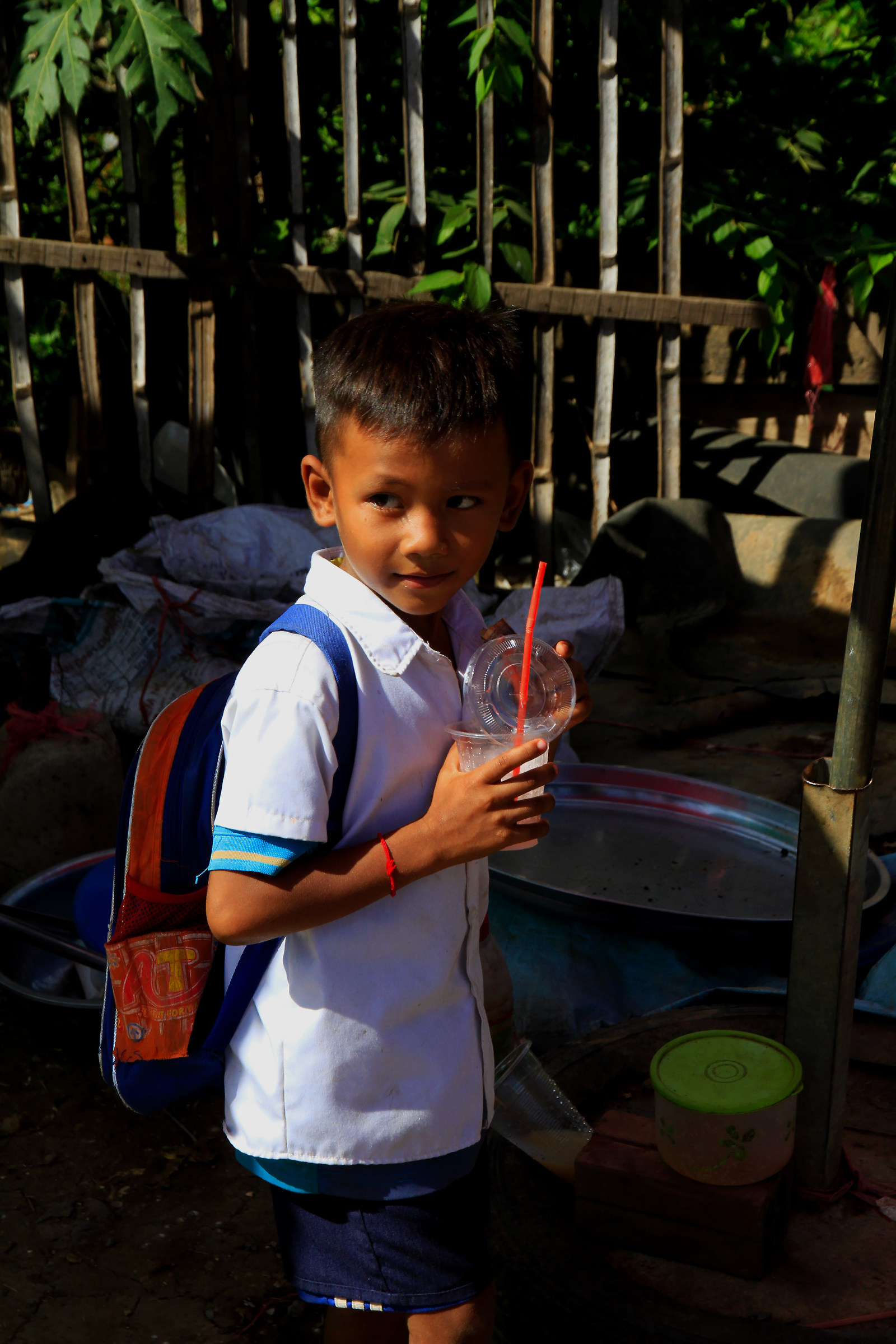Returning from Angkor school