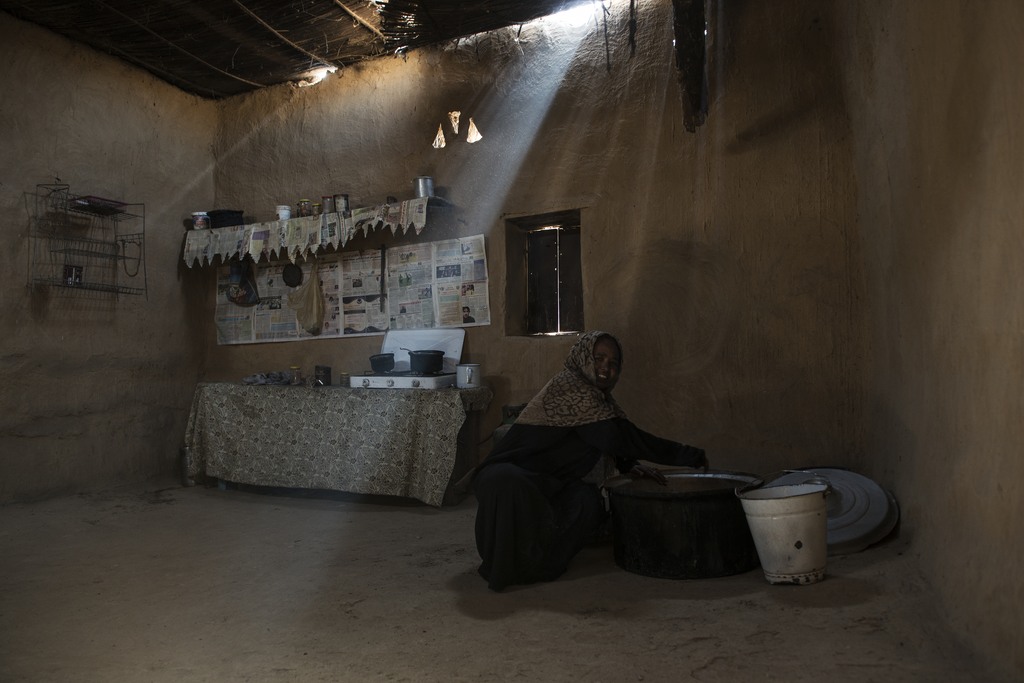blades of light in a Nubian house