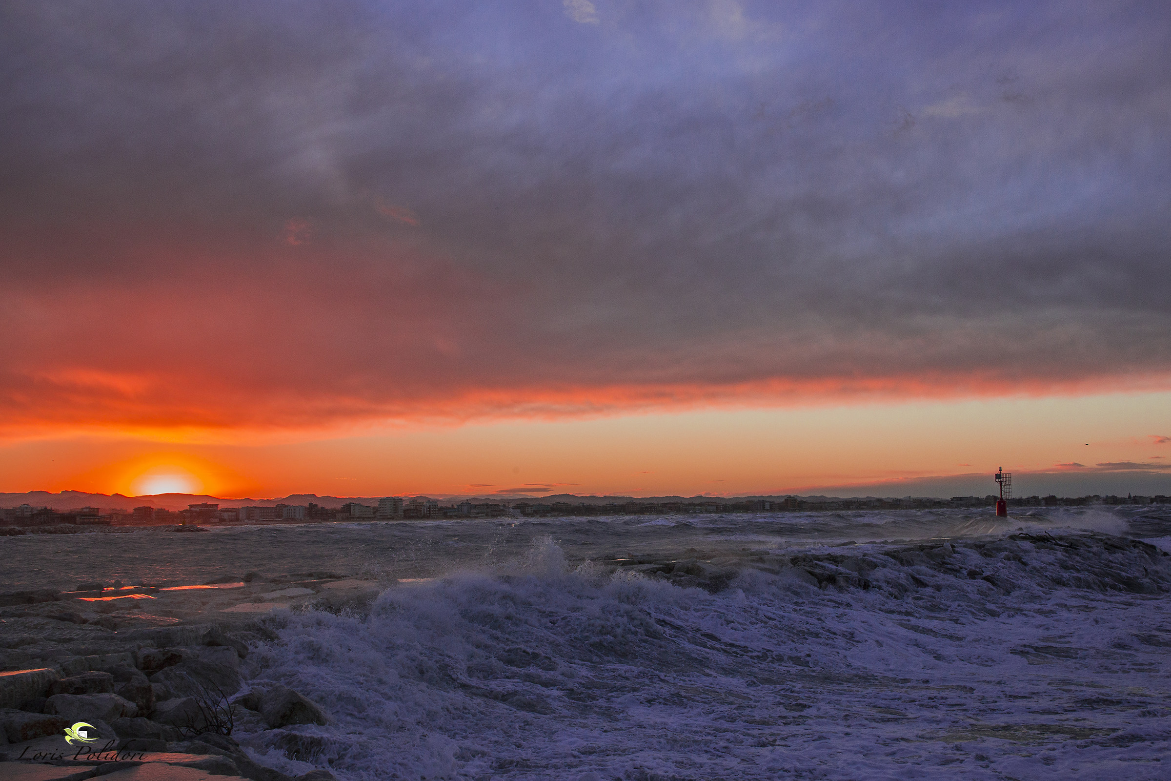 tramonto al porto di rimini