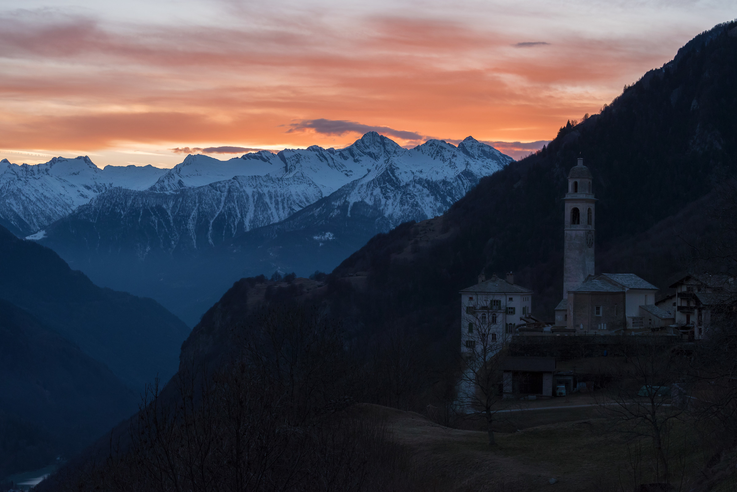 Sunset in Soglio