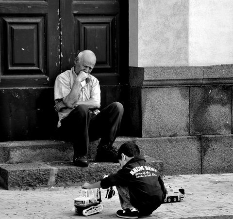 An old man and a child ...