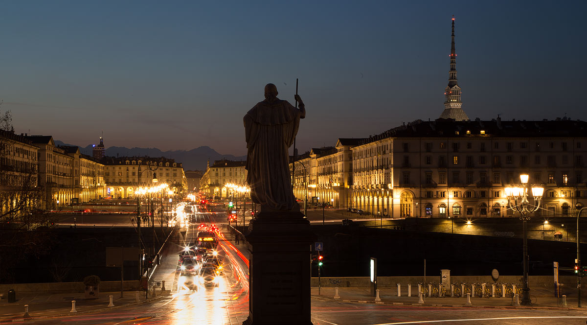 Tramonto su Piazza Vittorio e sulla Mole Antonelliana