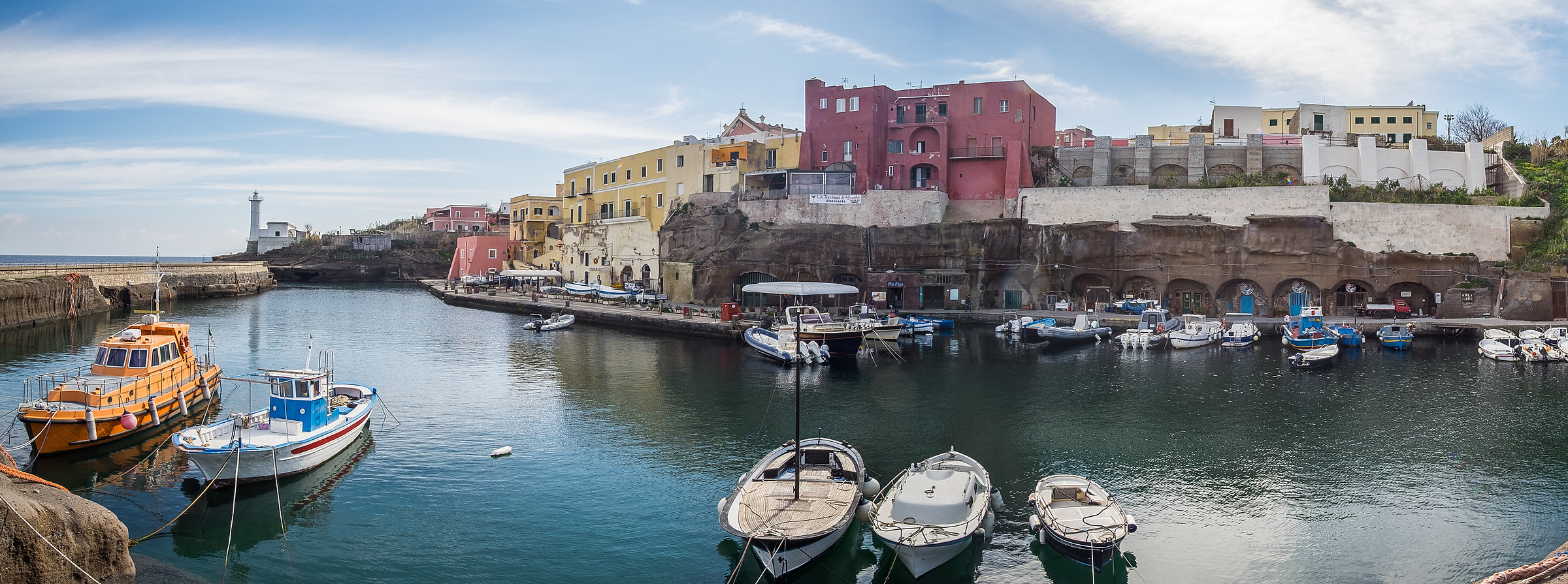 The old port carved into the stone, from the Roman era, av