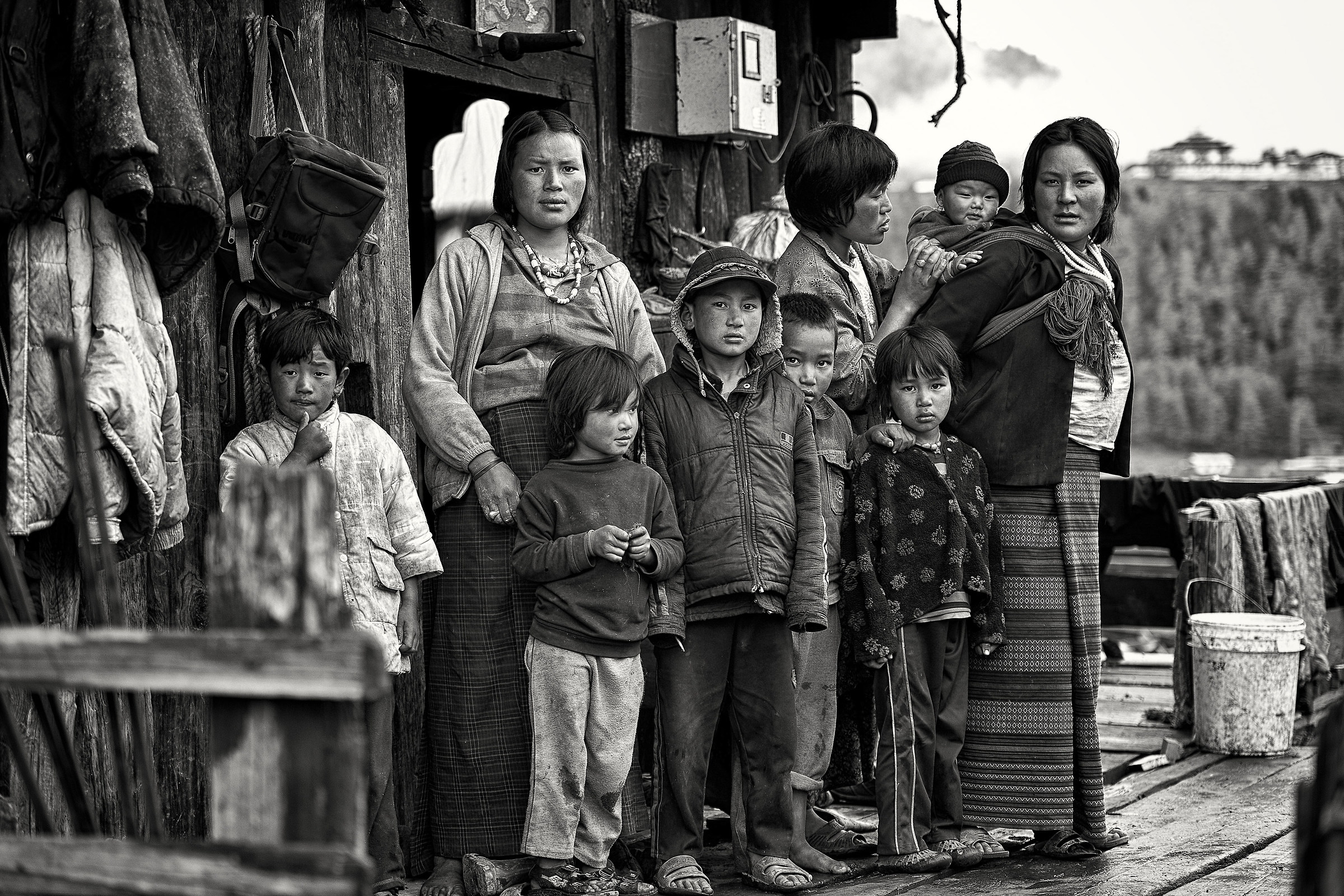 Buthanese woodcutter family