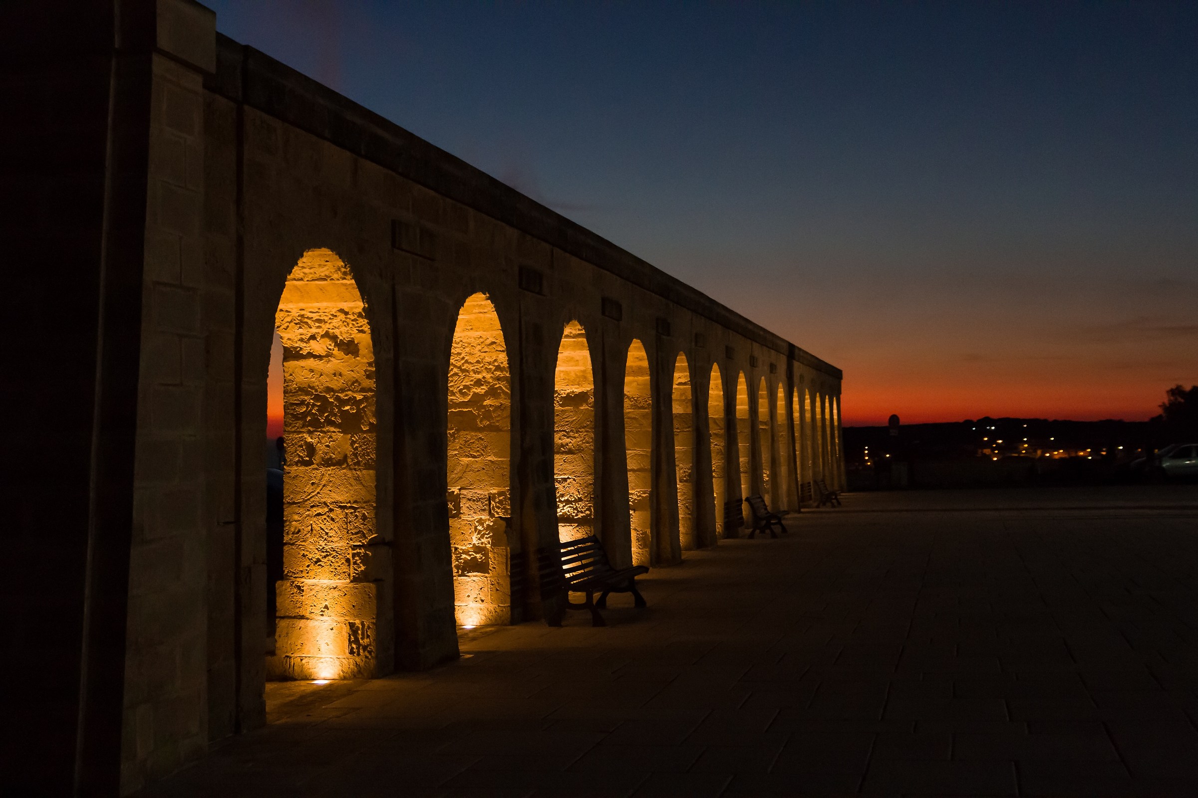Cold winter evening in the sanctuary of Leuca