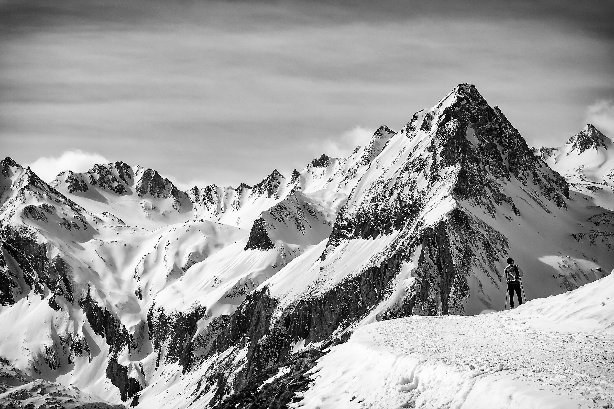 Looking at the mountains