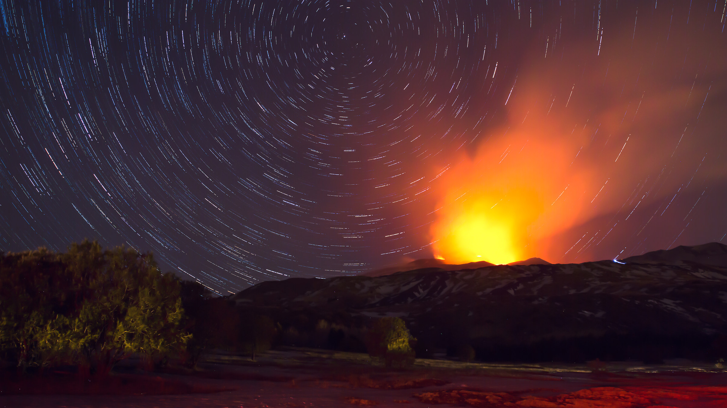 Startrail Etna