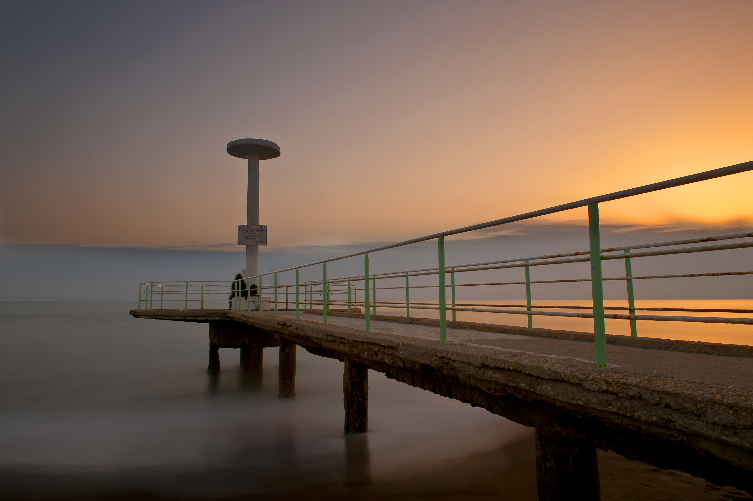 Wharf at Ostia at sunset