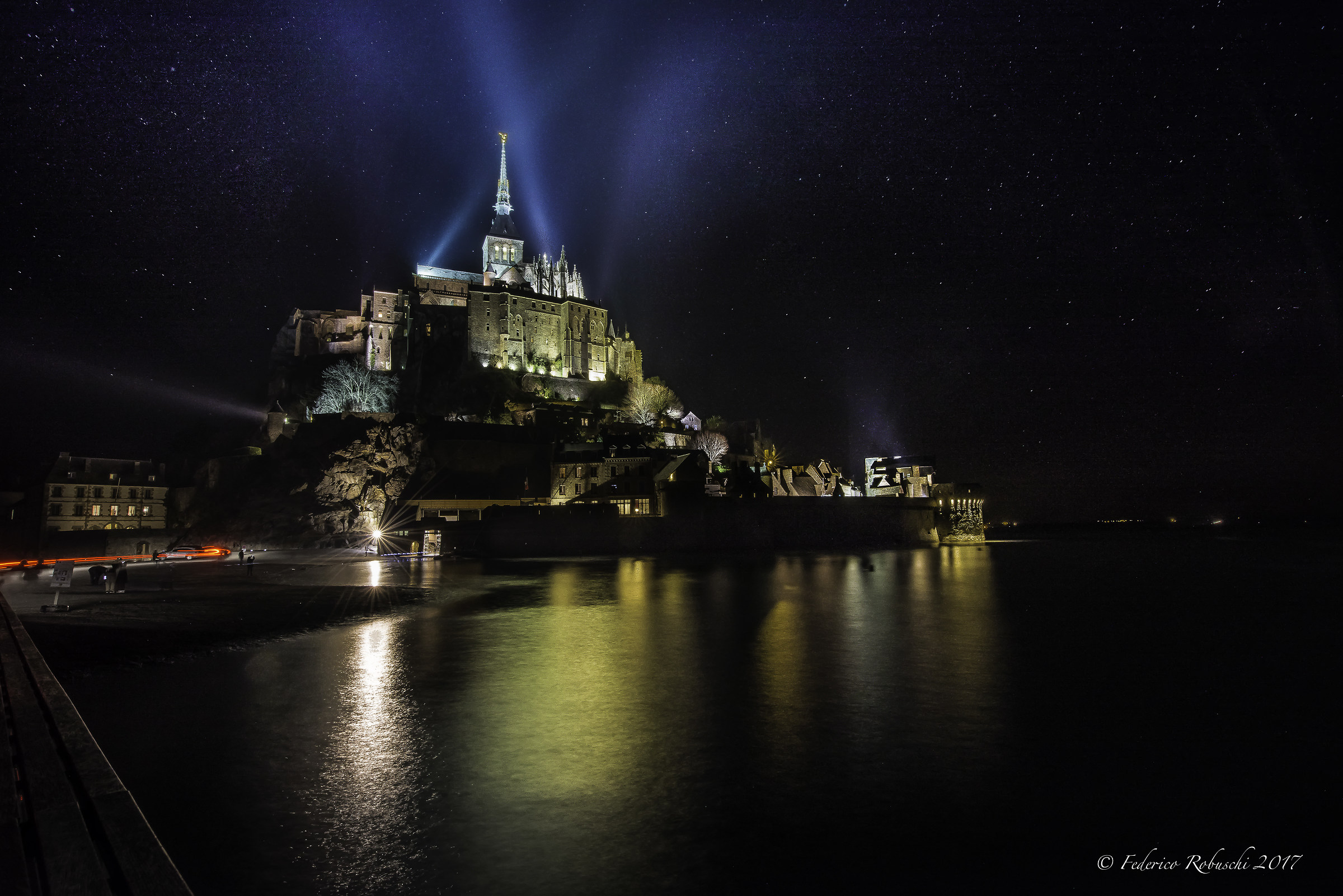 Mont Saint Michel under the stars