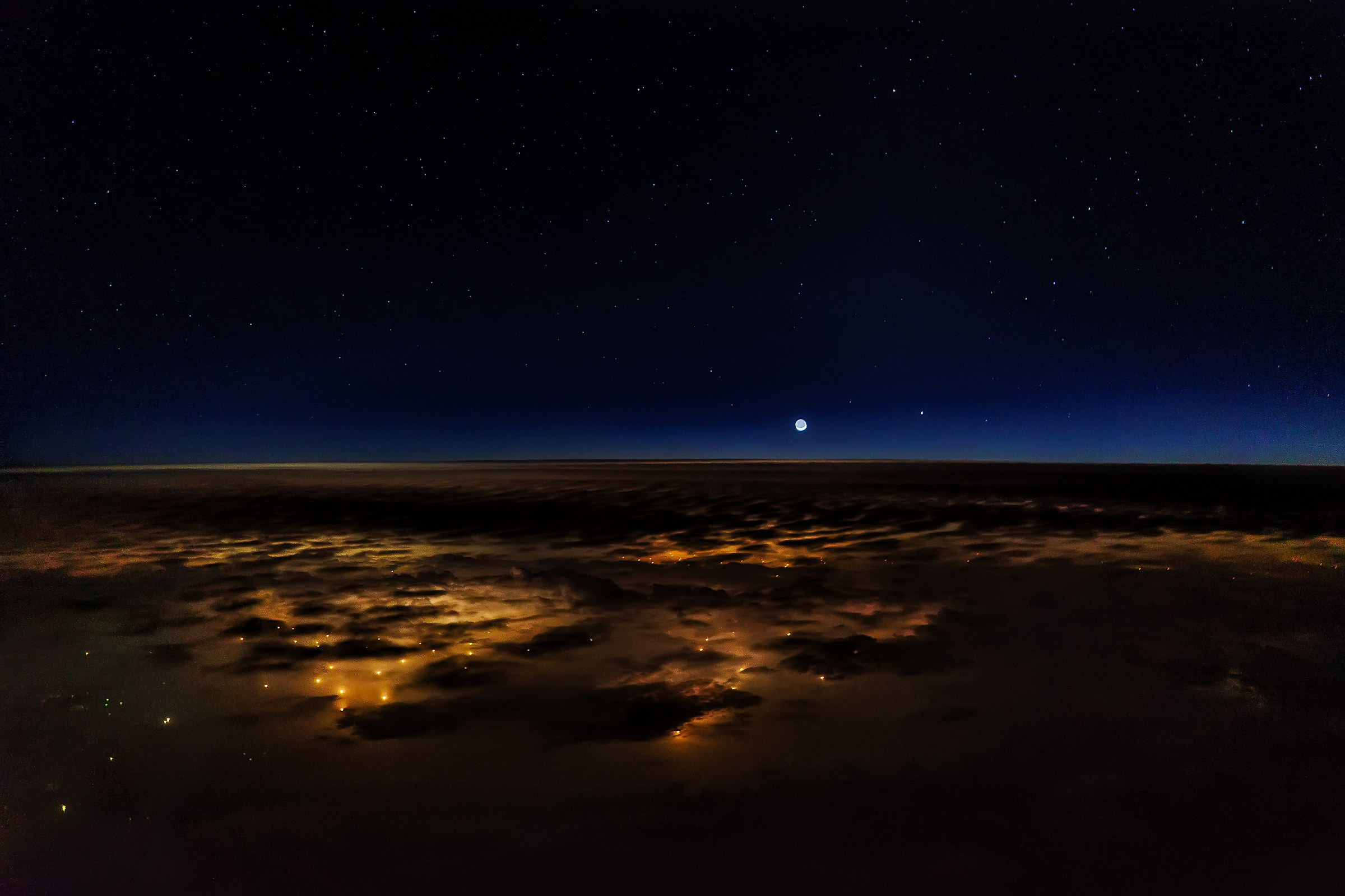 The fishing boats and the stars, flying home