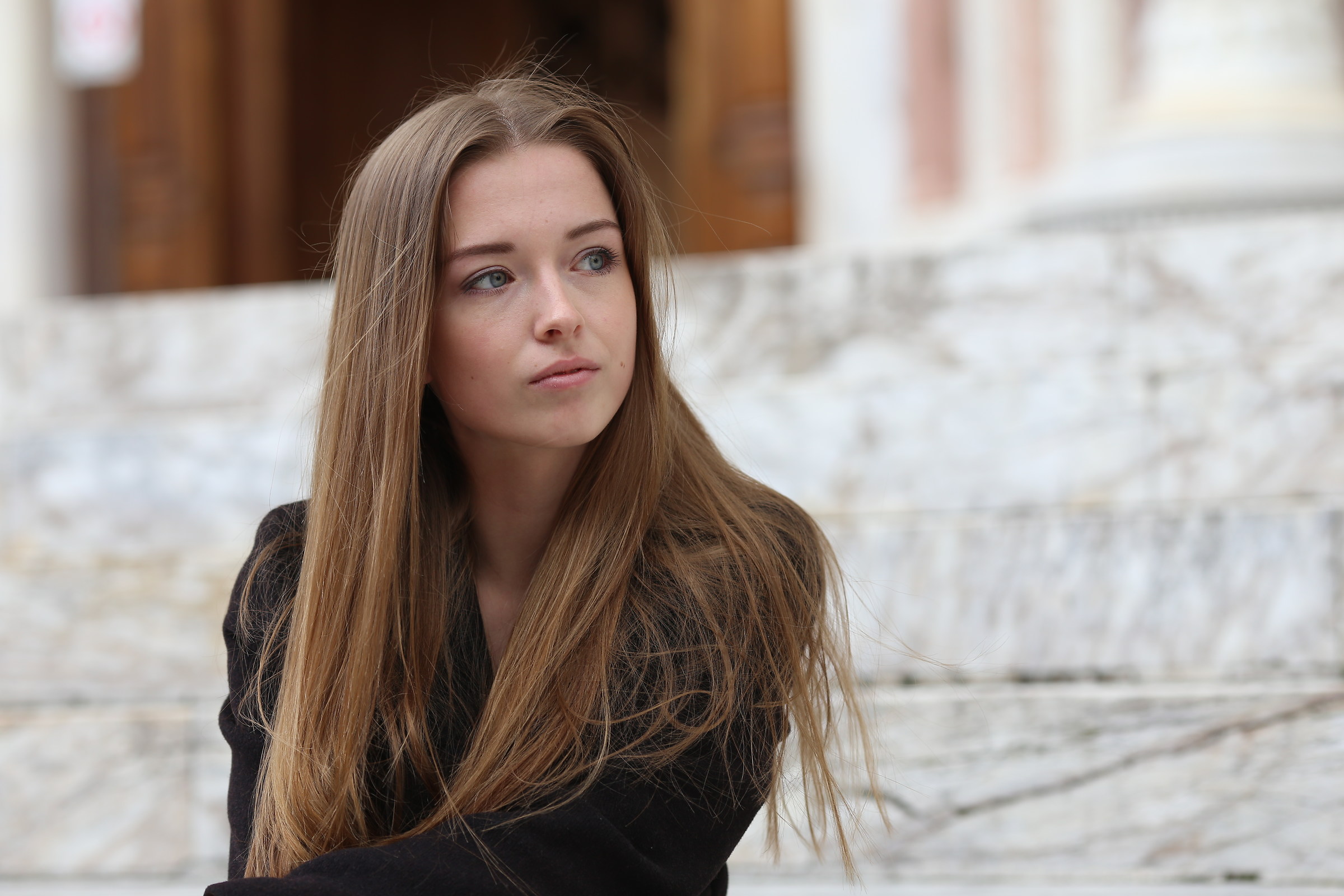 On the steps of the cathedral