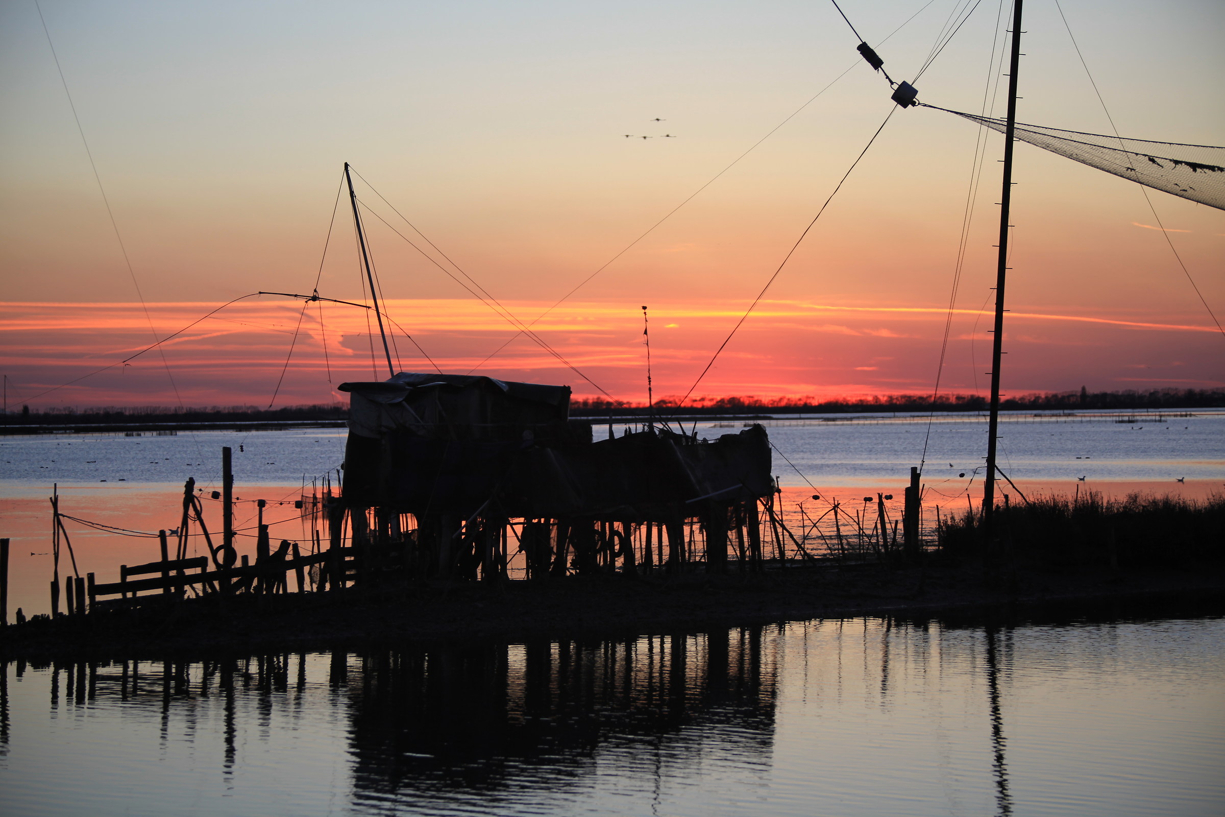 capanno da pesca al termonto Valle Fatibello Comacchio