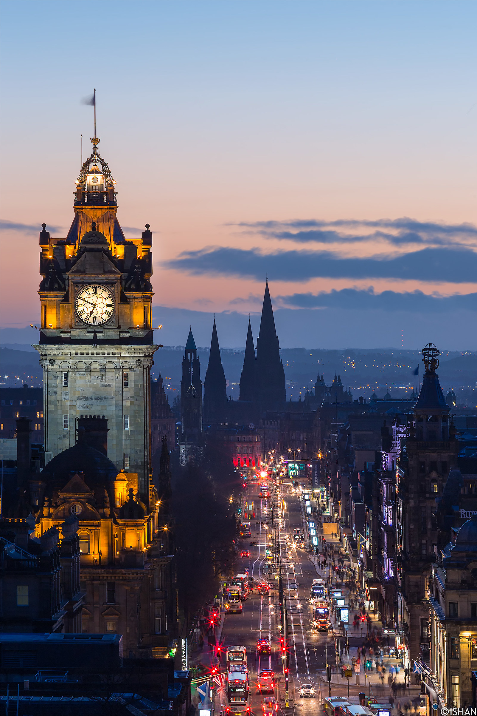 The first lights of night .. Princes Street