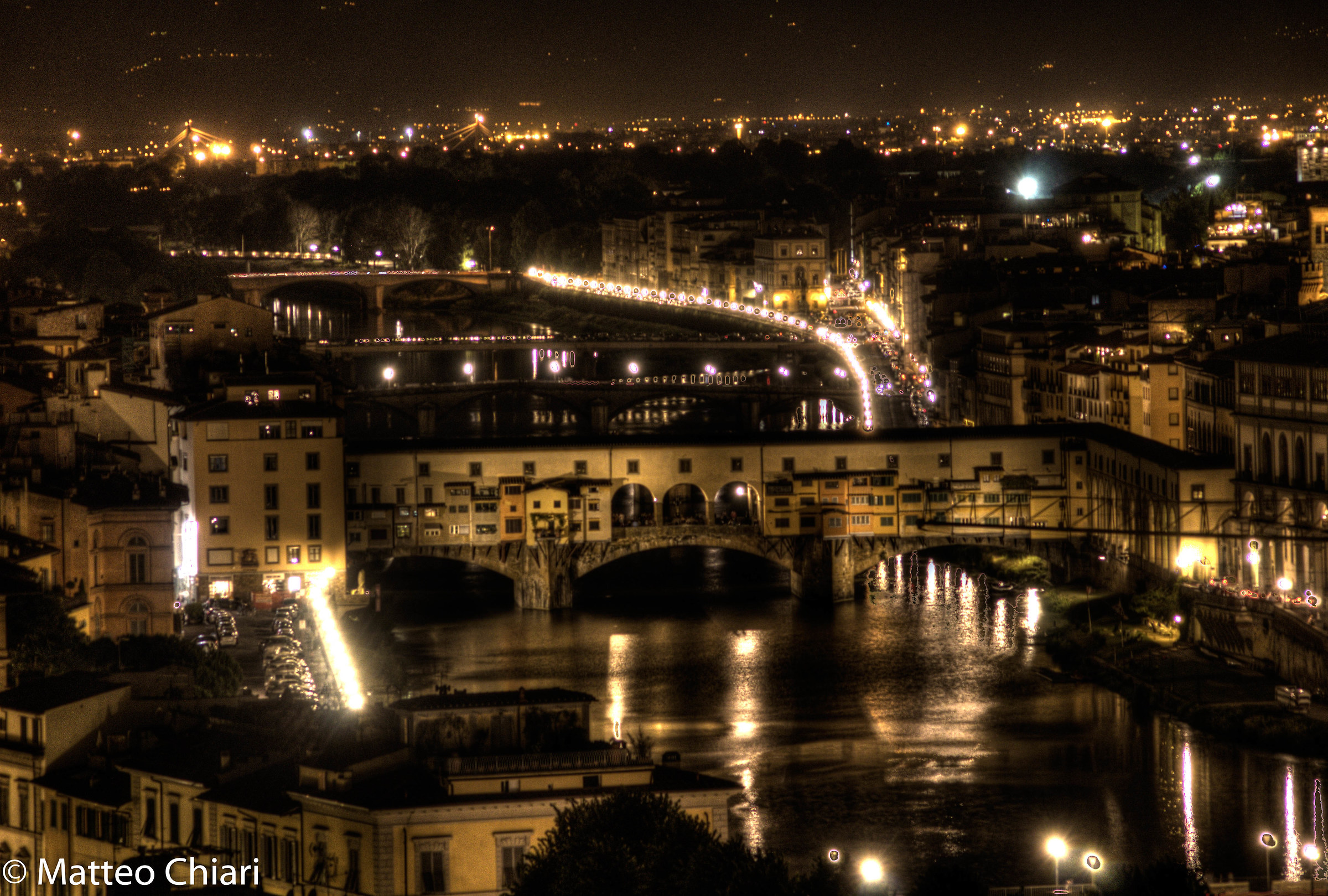 Ponte vecchio in notturna