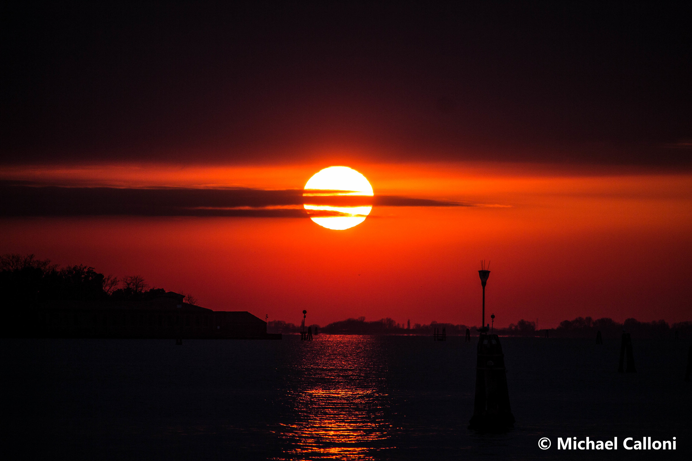 Tramonto nella laguna veneziana